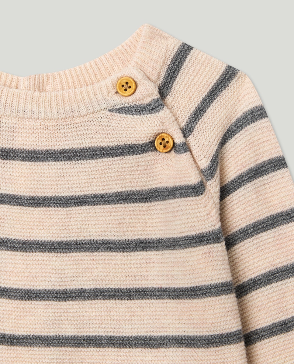 Ranita recién nacido tricot rayas Tostado-3