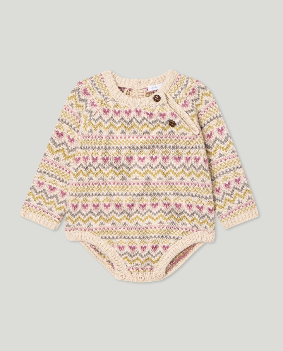 Ranita recién nacido tricot grecas Tostado-1