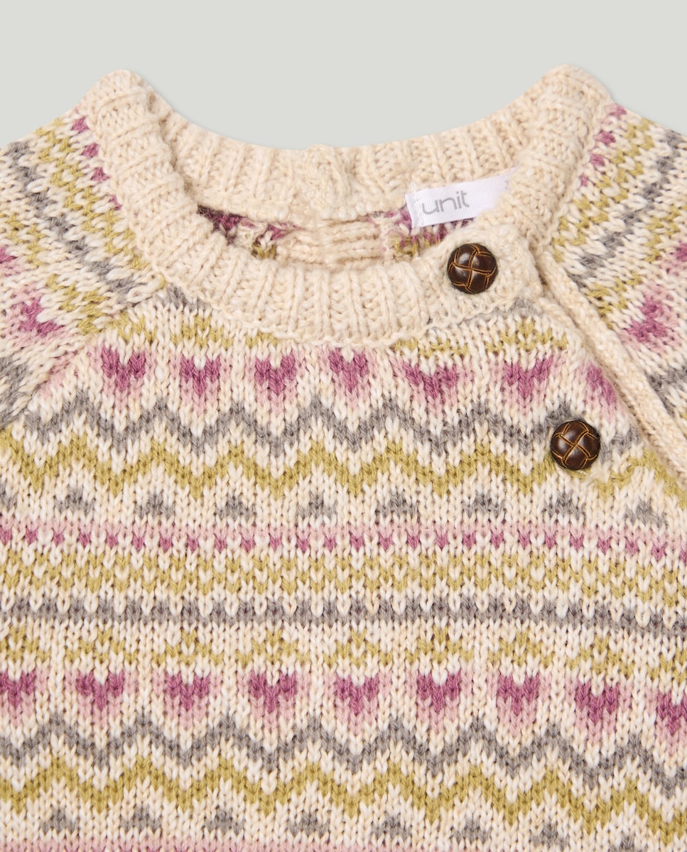 Ranita recién nacido tricot grecas Tostado-3