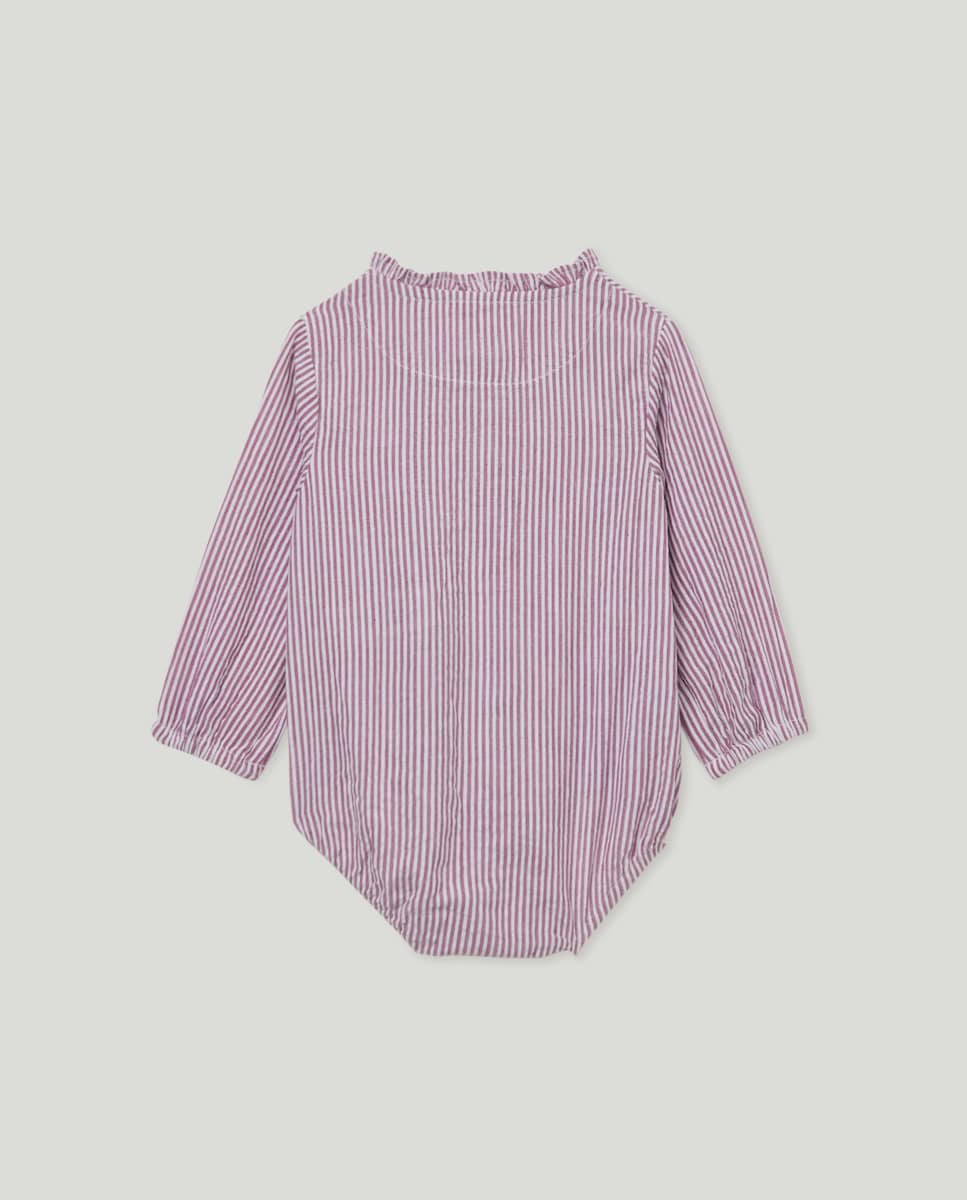 Ranita recién nacido raya fina 291 Berenjena-2