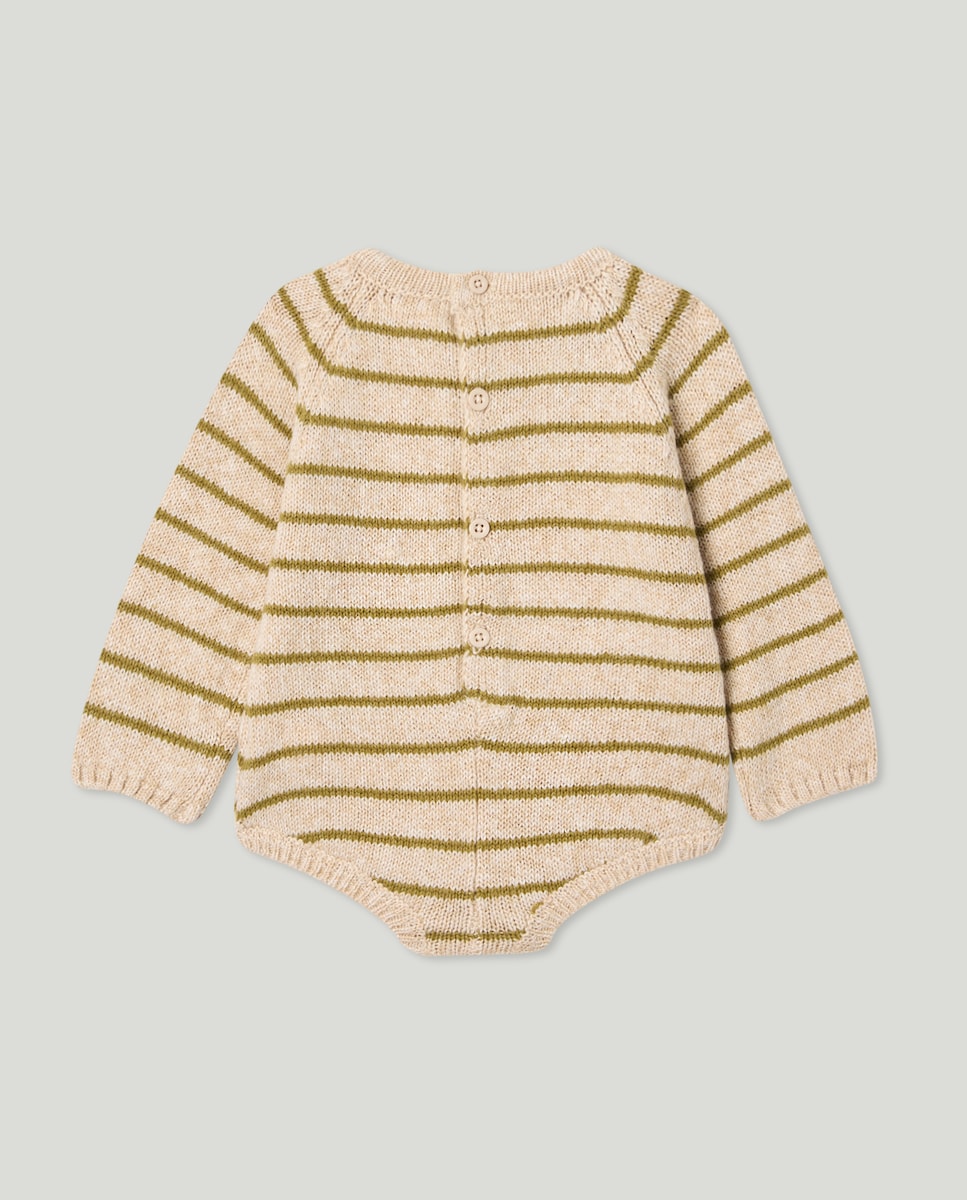 Ranita recién nacido manga larga rayas tricot Pistacho-2