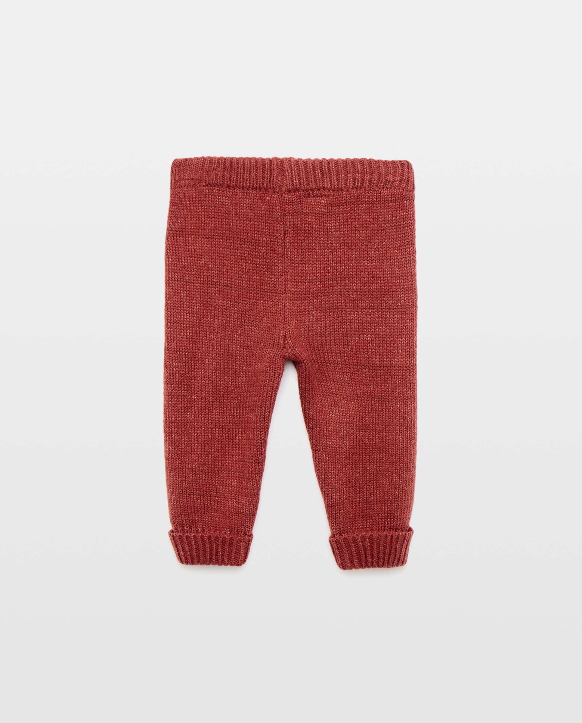Pantalón de recién nacido de tricot Naranja quemado-2