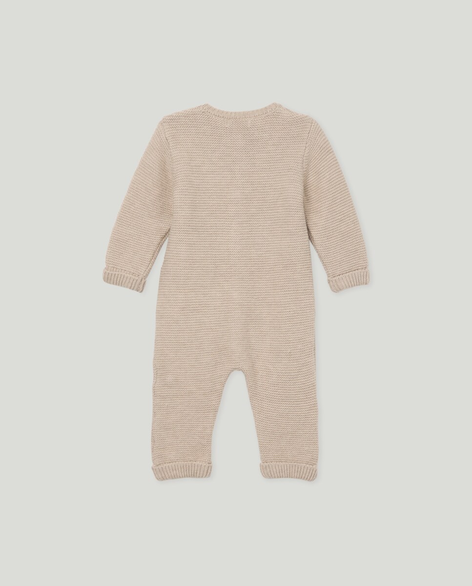 Pelele recién nacido manga larga Tostado-2