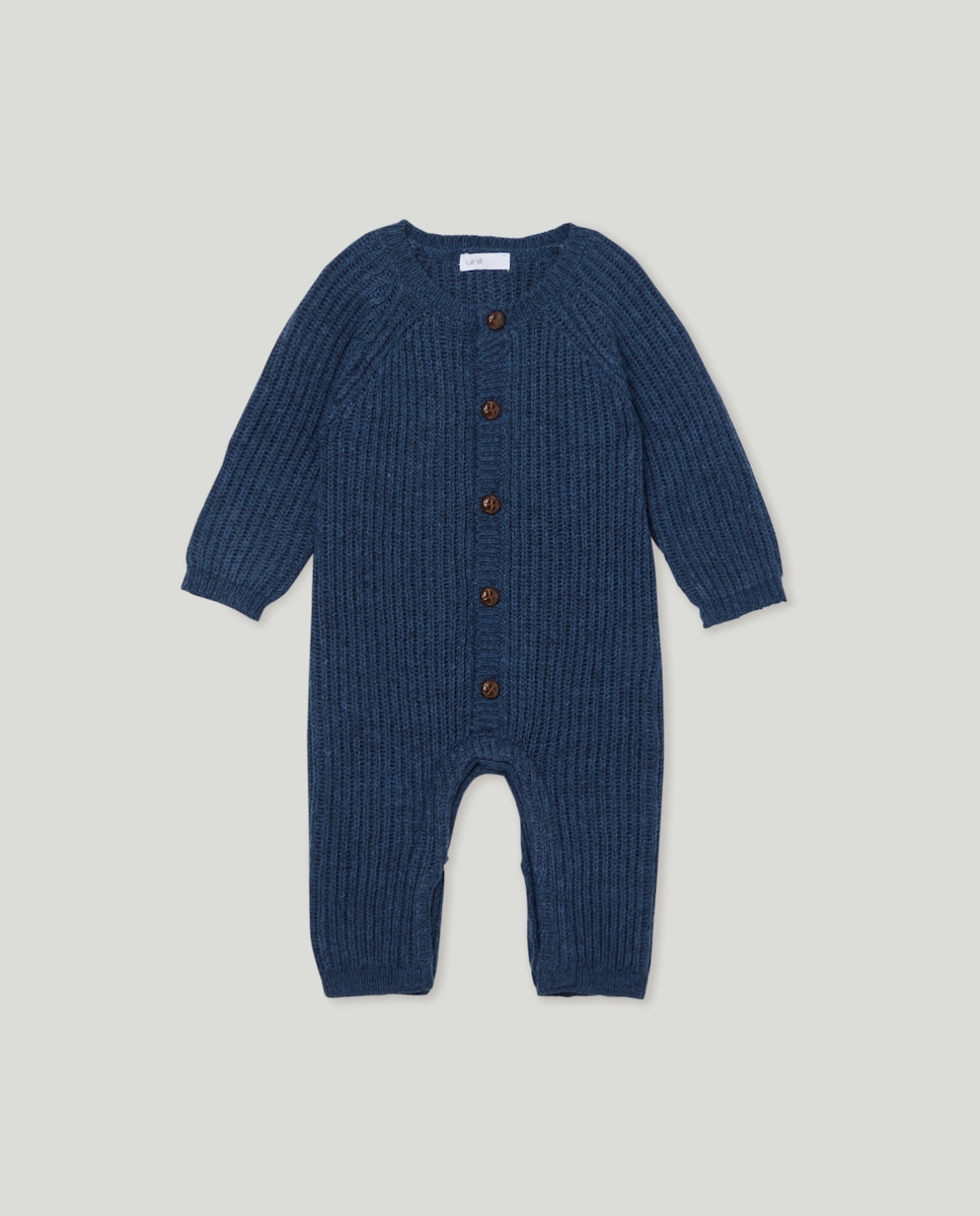 Pelele recién nacido manga punto inglés Azul marino-1