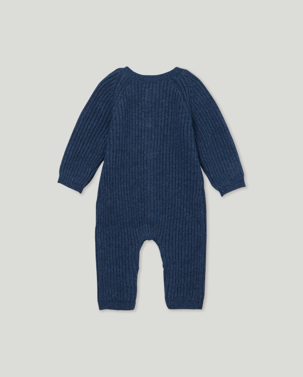 Pelele recién nacido manga punto inglés Azul marino-2