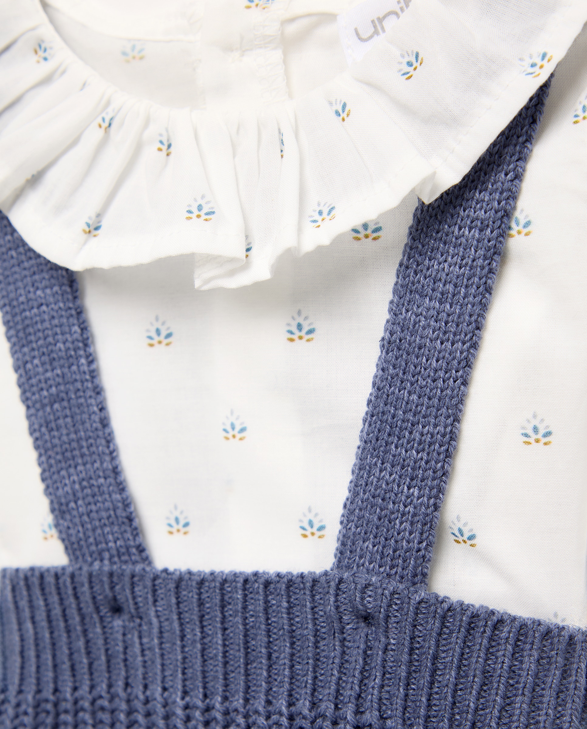 Conjunto de recién nacido tricot y voile 400 Azul-4