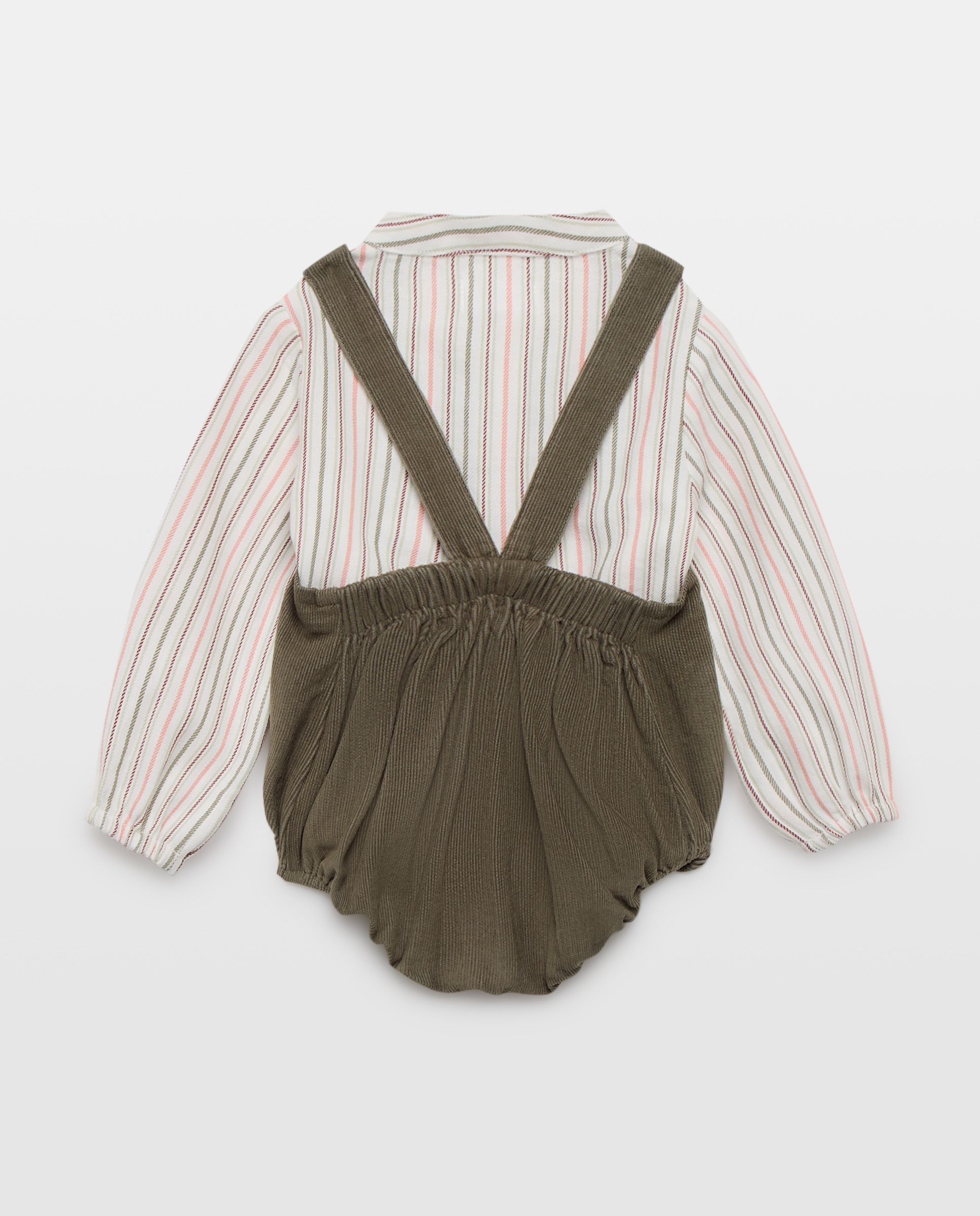 Conjunto de recién nacido micropana y rayas 820 Gris medio-2
