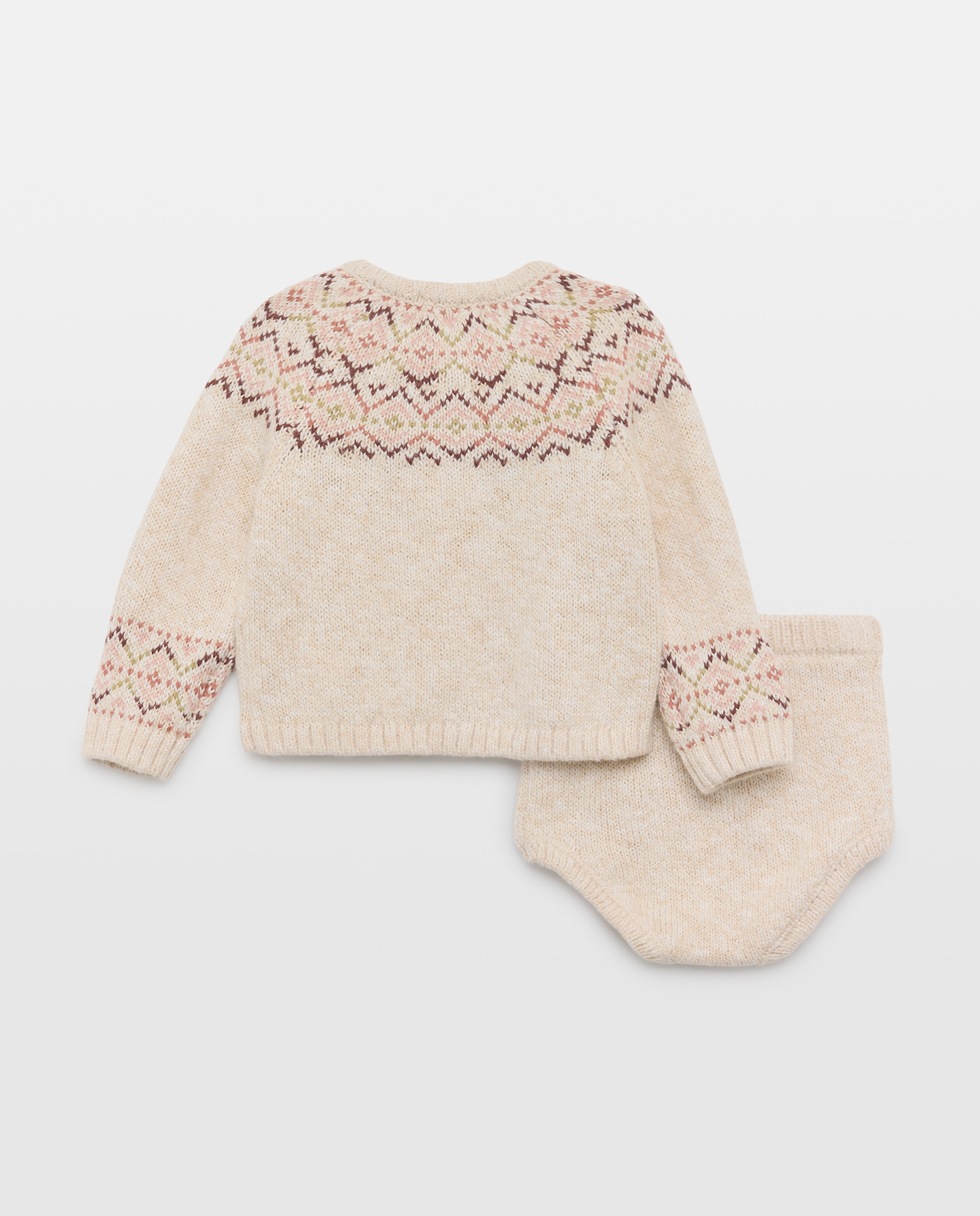 Conjunto de recién nacido tricot Beige-2