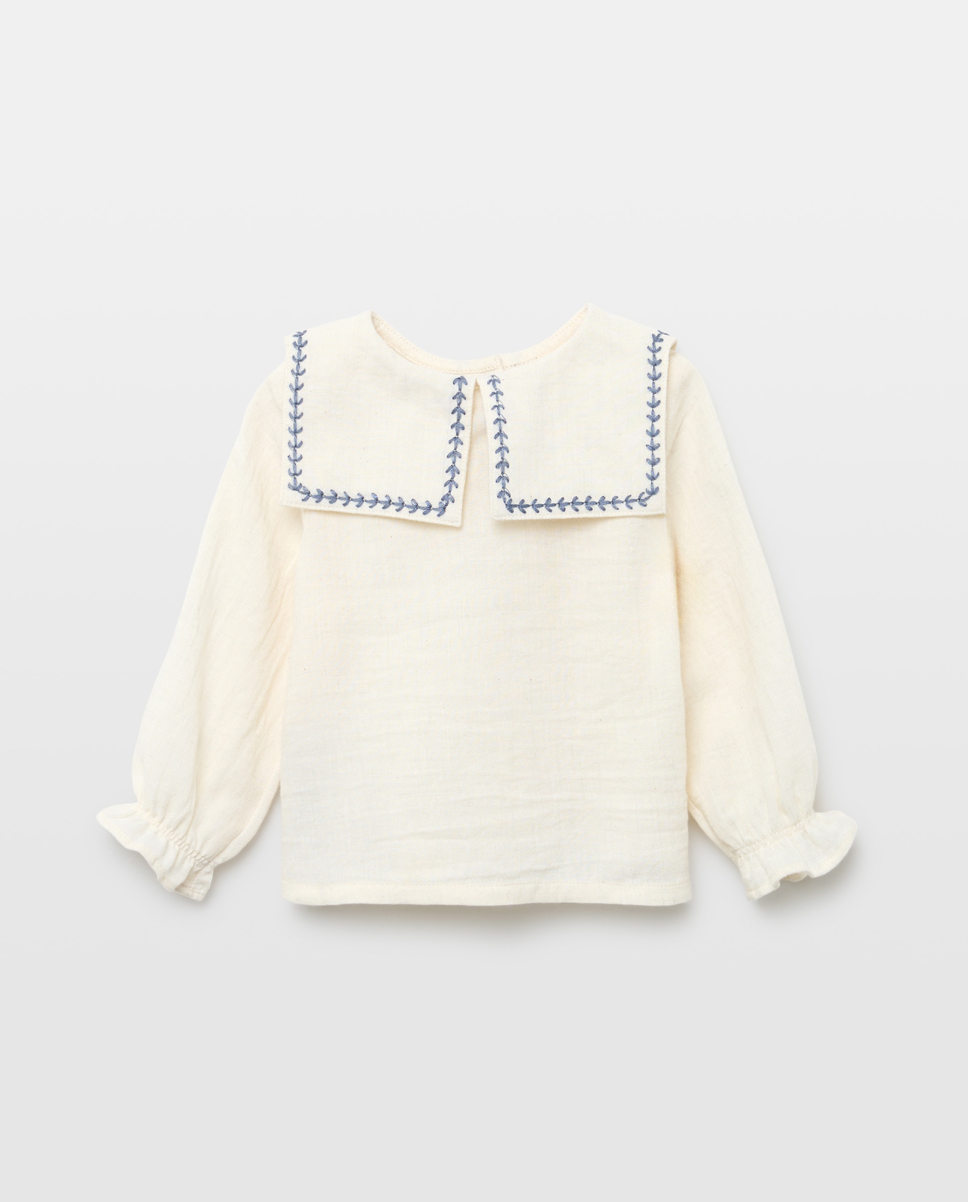 Conjunto de recién nacido villela rayas y cuello Indigo-3