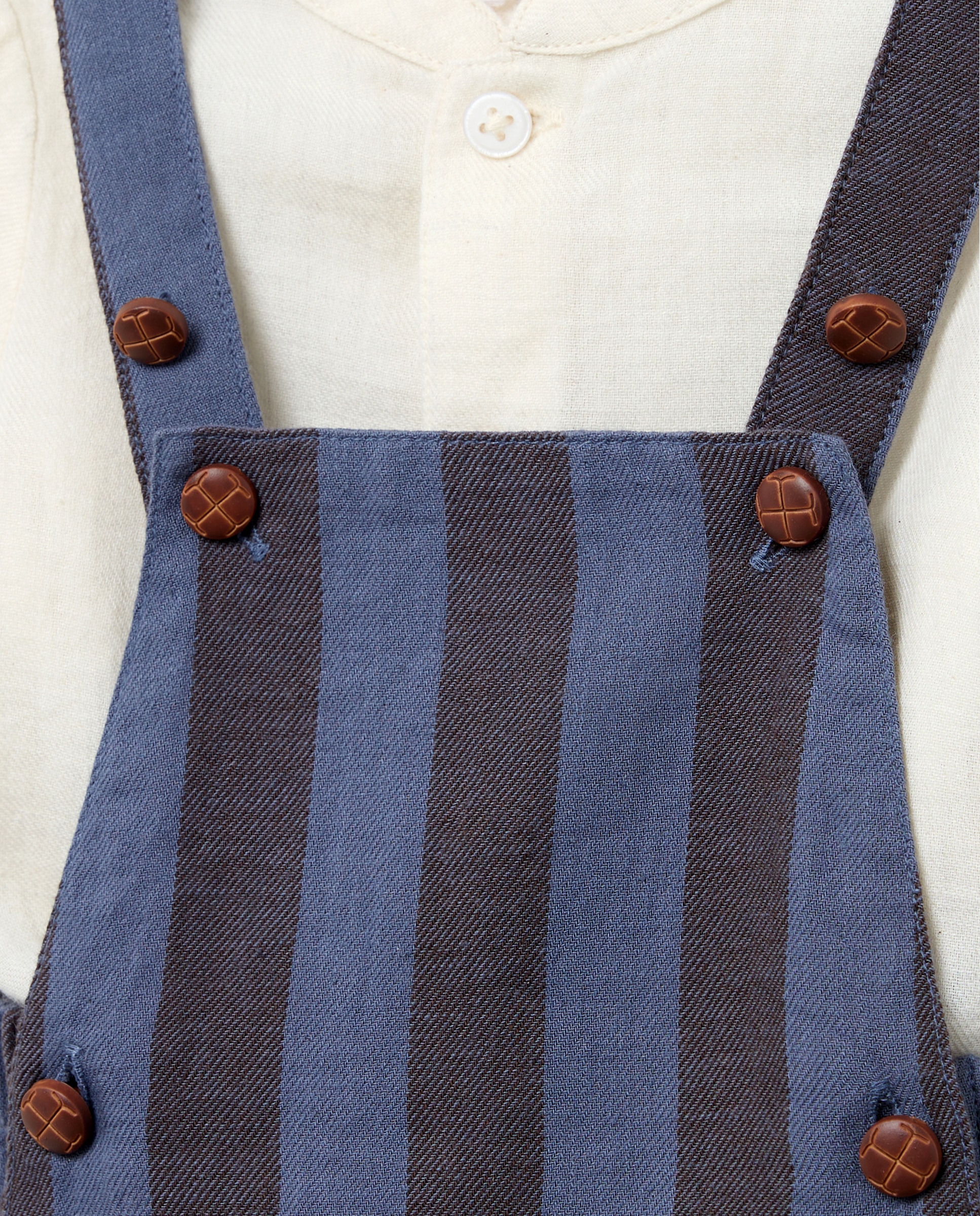 Conjunto de recién nacido villela rayas Indigo-4