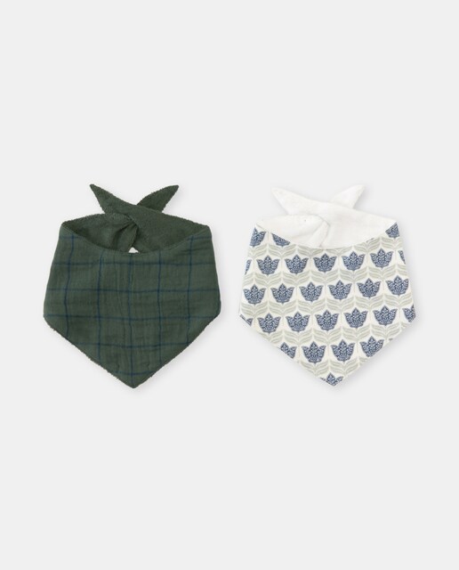 Imagen 0 de Pack recién nacido dos baberos flores