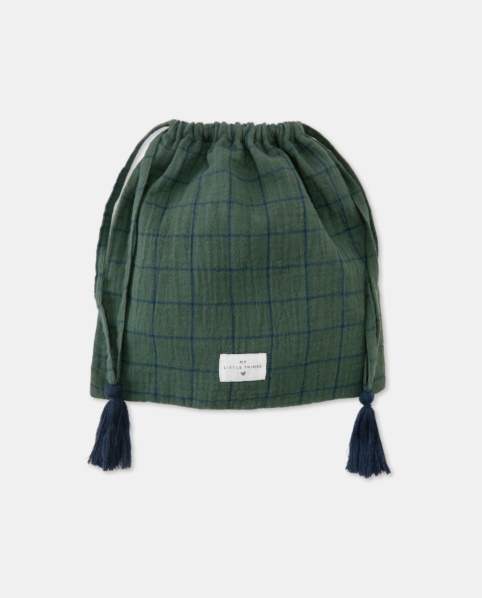 Pack recién nacido dos saquitos guardamudas flores Verde-2