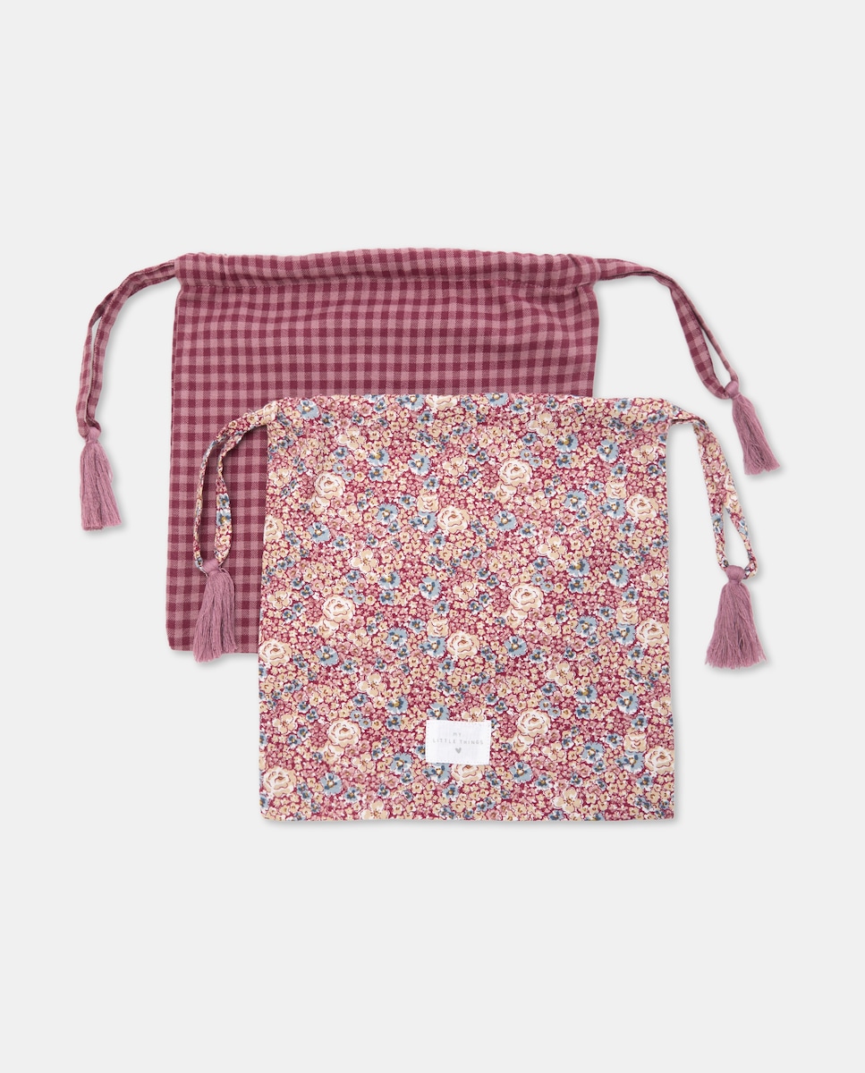 Pack recién nacido dos saquitos guardamudas Ciruela-1