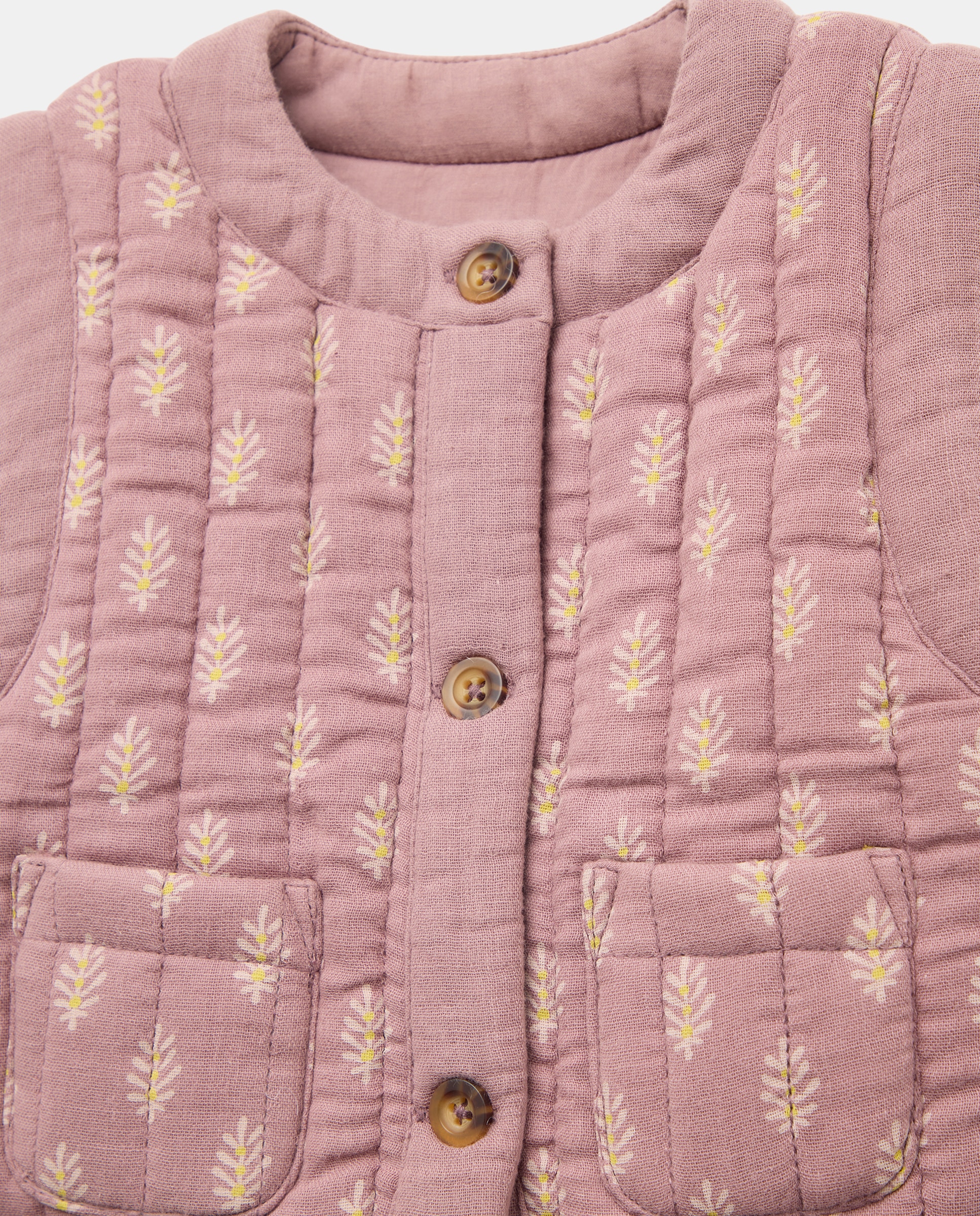 Chaleco acolchado bebé niña estampado 282 Malva-3