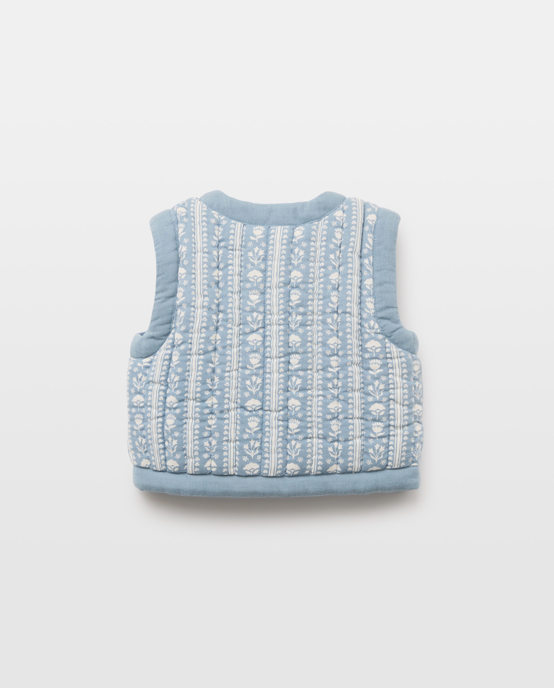 Chaleco acolchado bebé niña estampado Azul pálido-2
