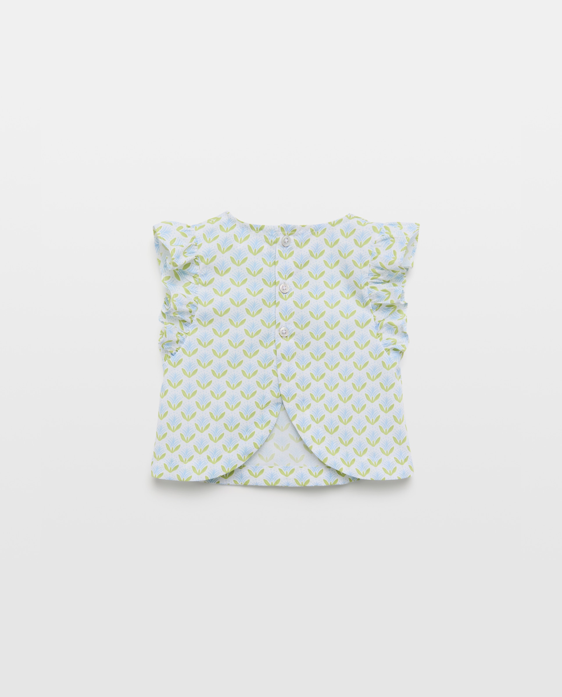 Blusa bebé niña cuadros vichy 410 Azul claro-2