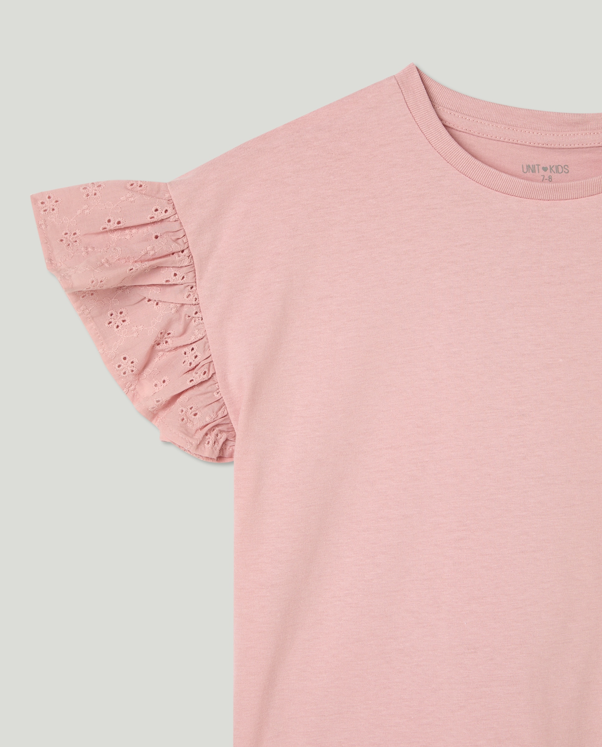 Camiseta niña manga batista Rosa-3