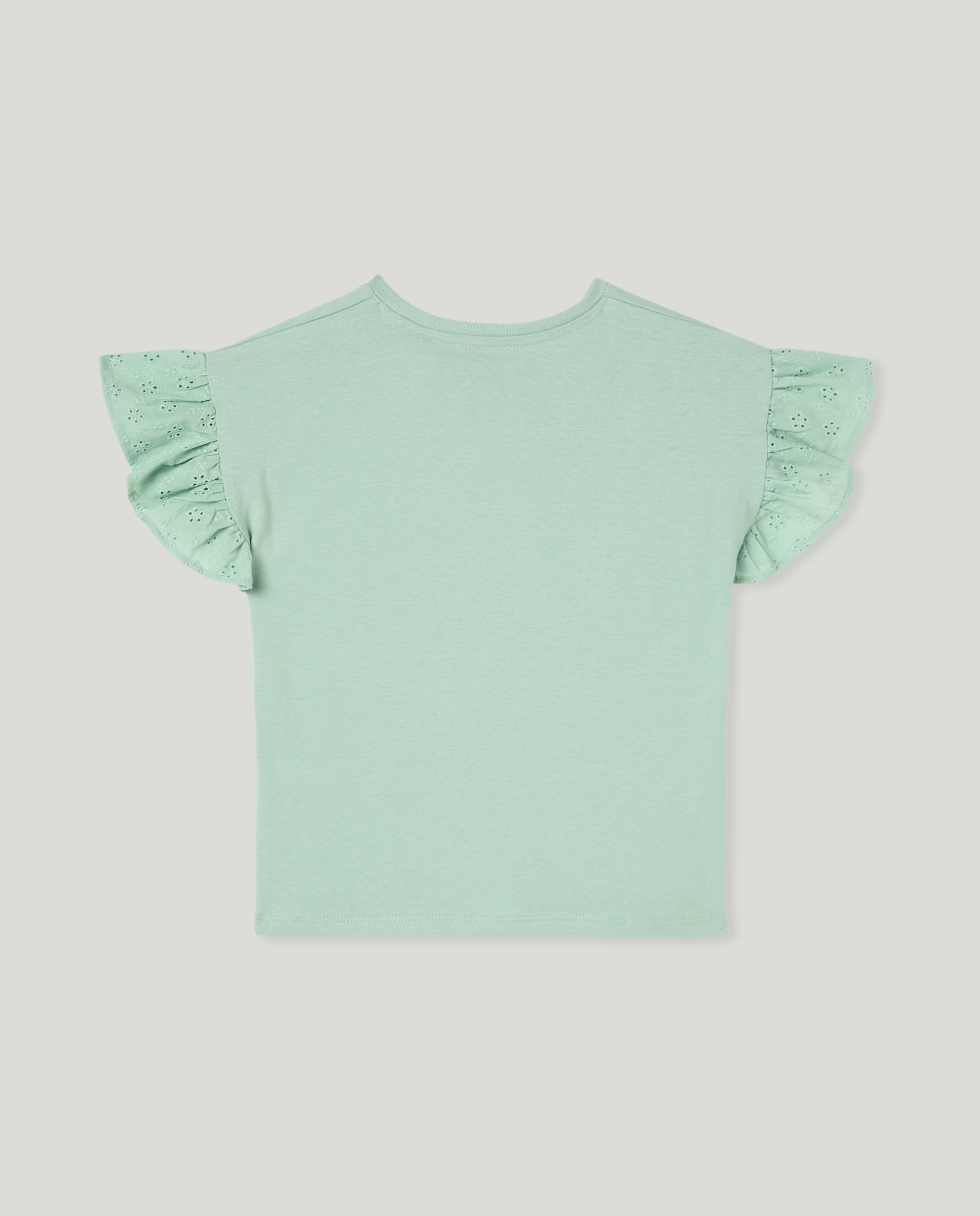Camiseta niña manga batista Verde-2