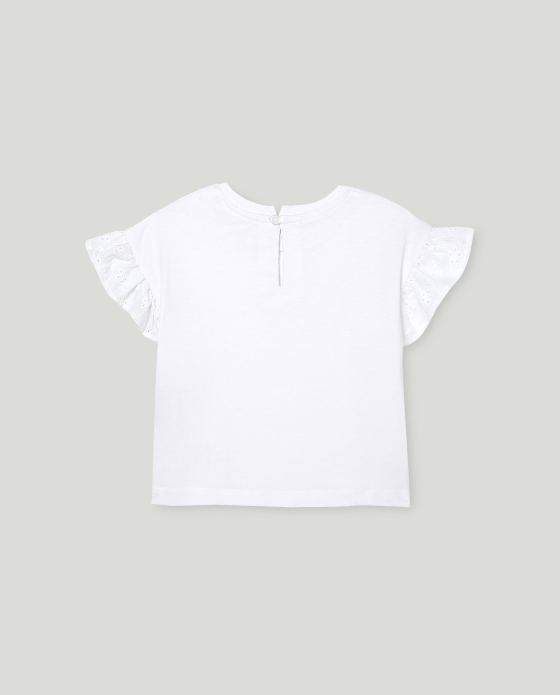 Camiseta bebé niña manga batista Blanco-2