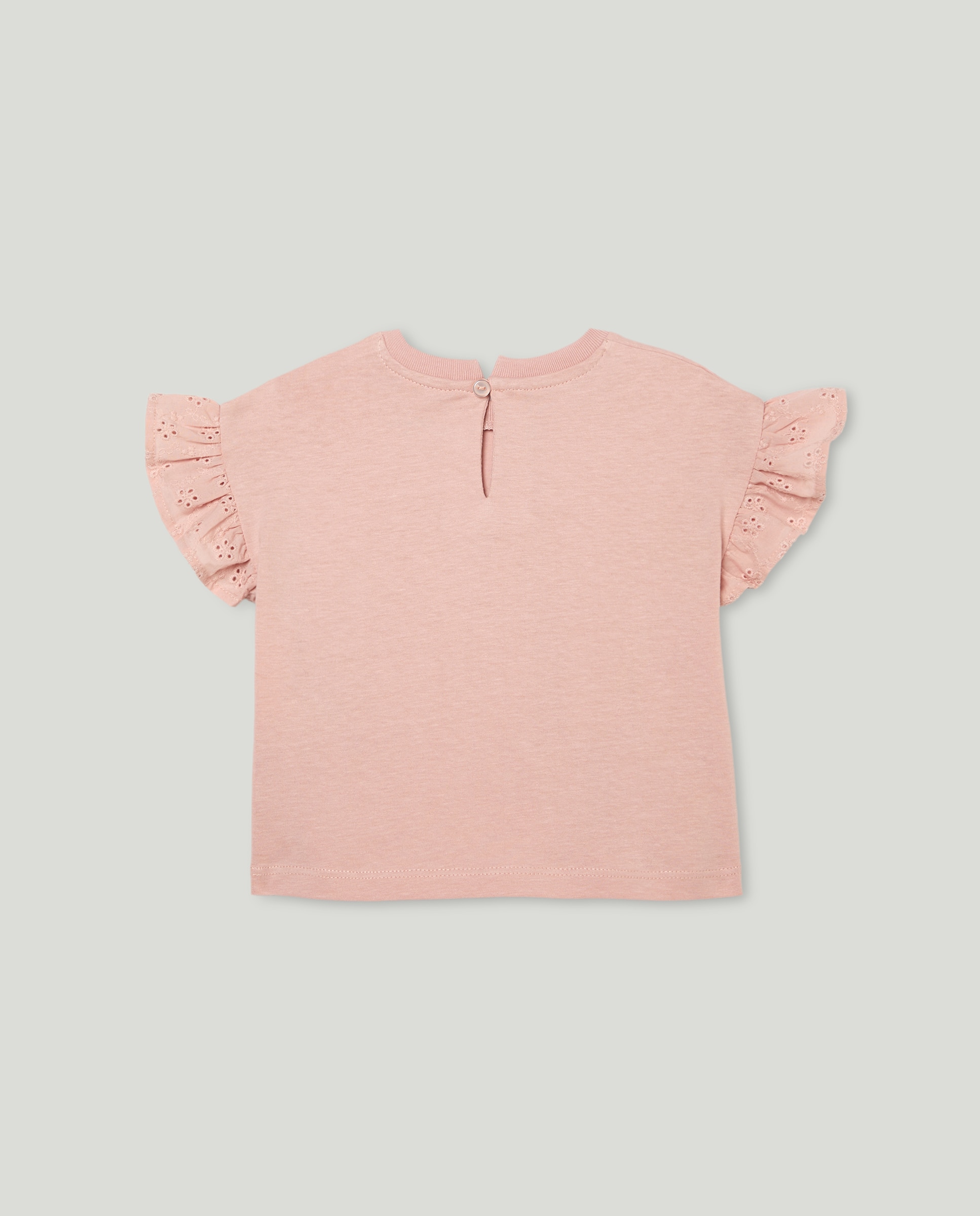 Camiseta bebé niña manga batista Rosa-2