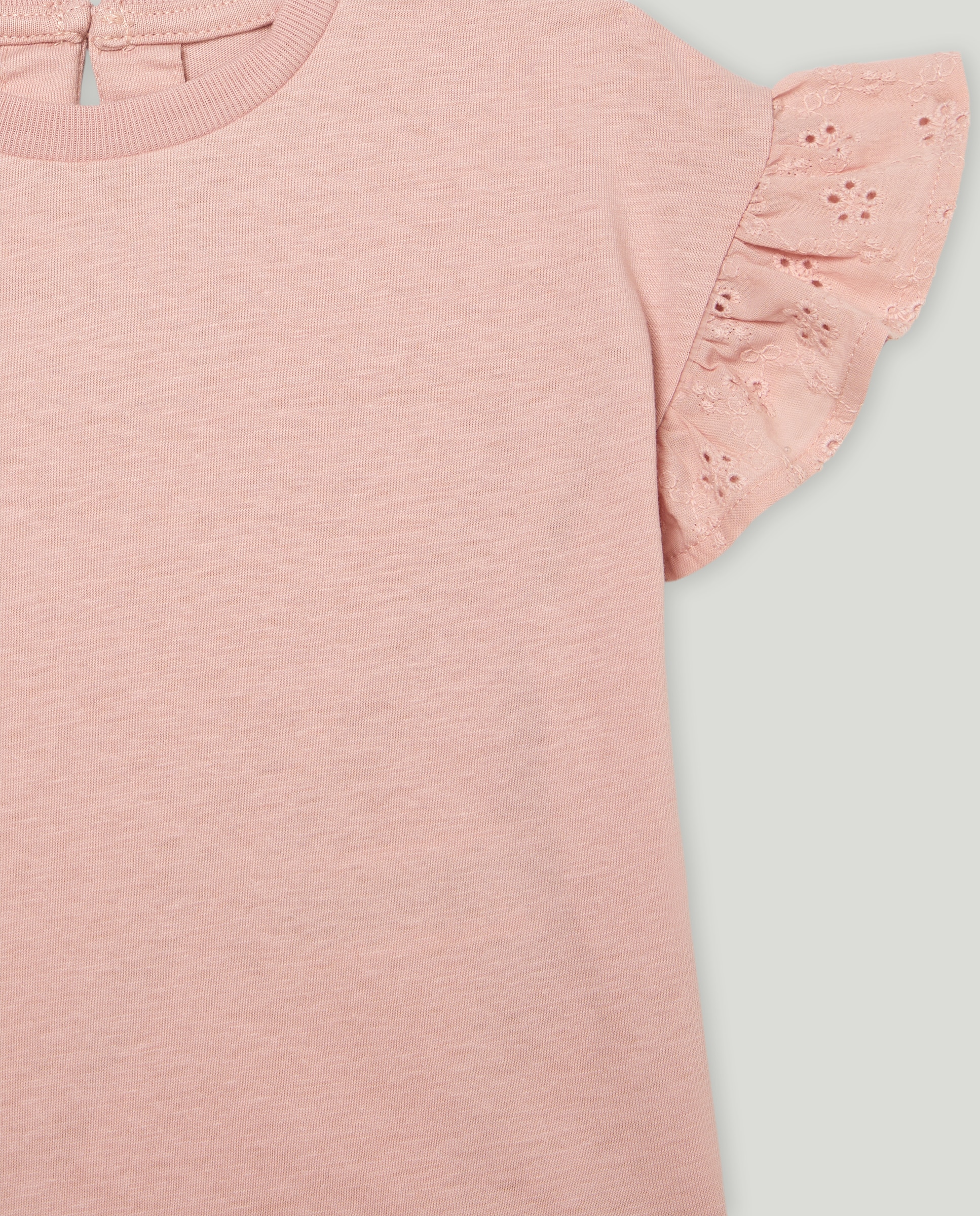Camiseta bebé niña manga batista Rosa-3