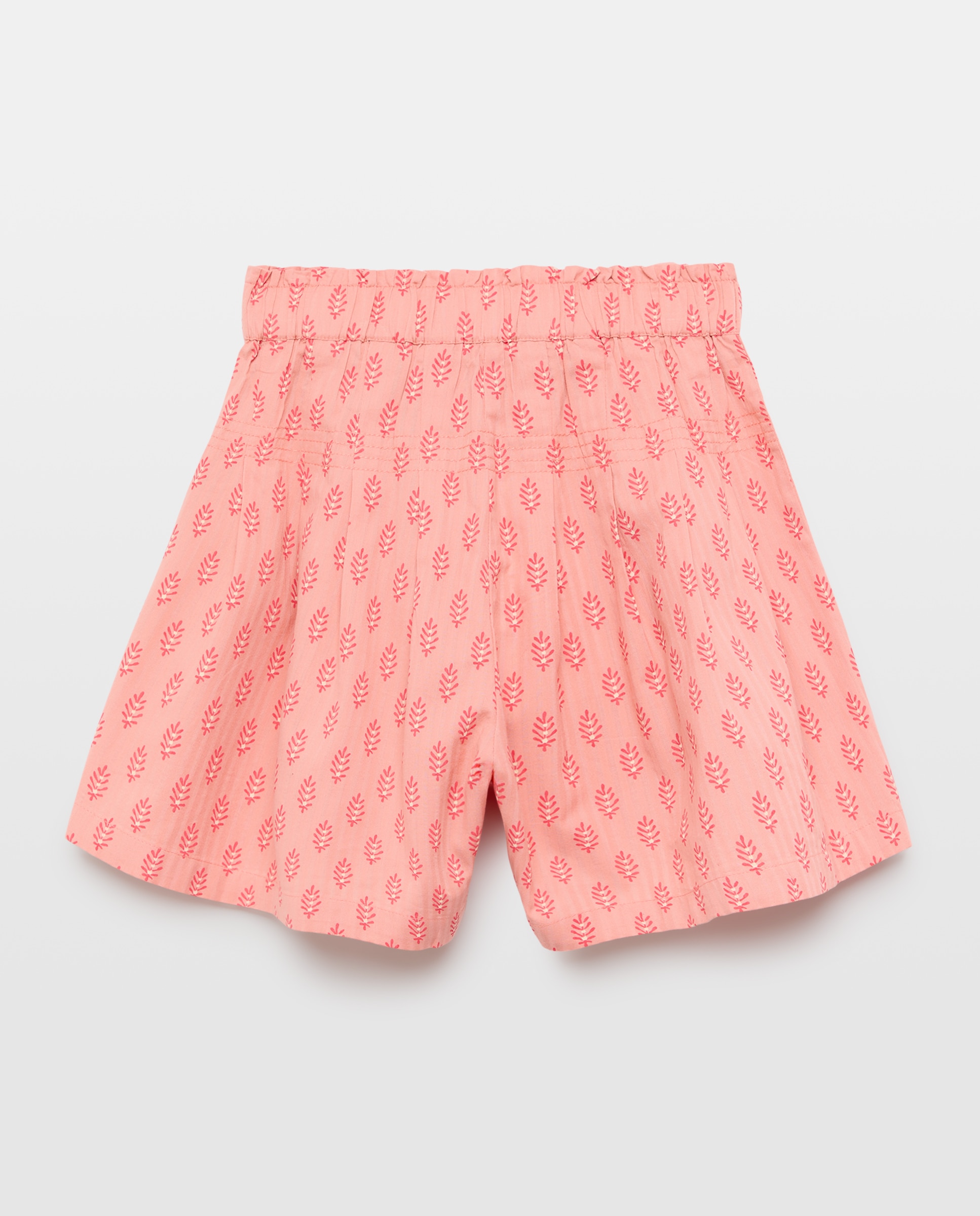 Short niña de lino estampado 660 Naranja-2
