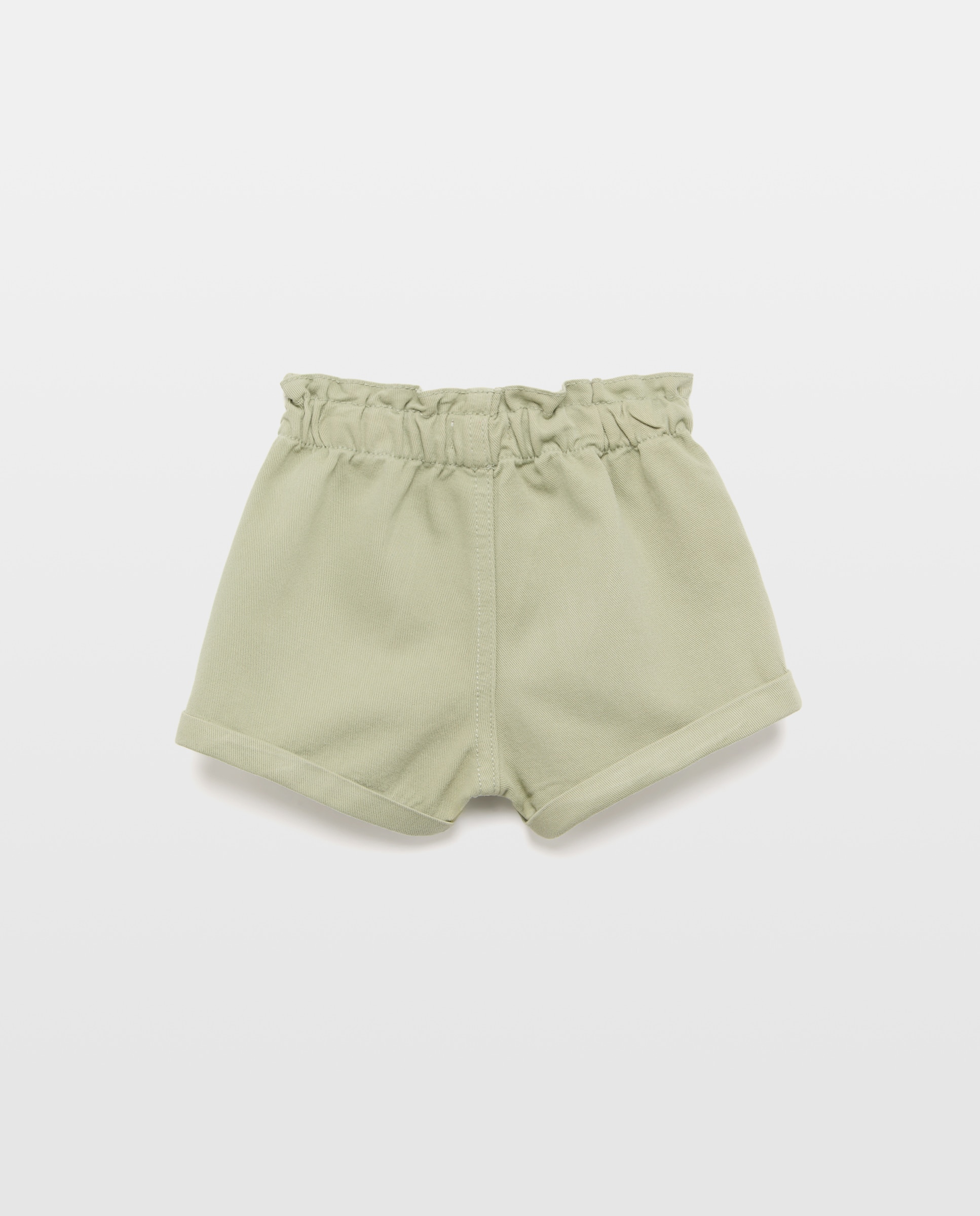 Short bebé niña paperbag con bolsillos 520 Kaki-2