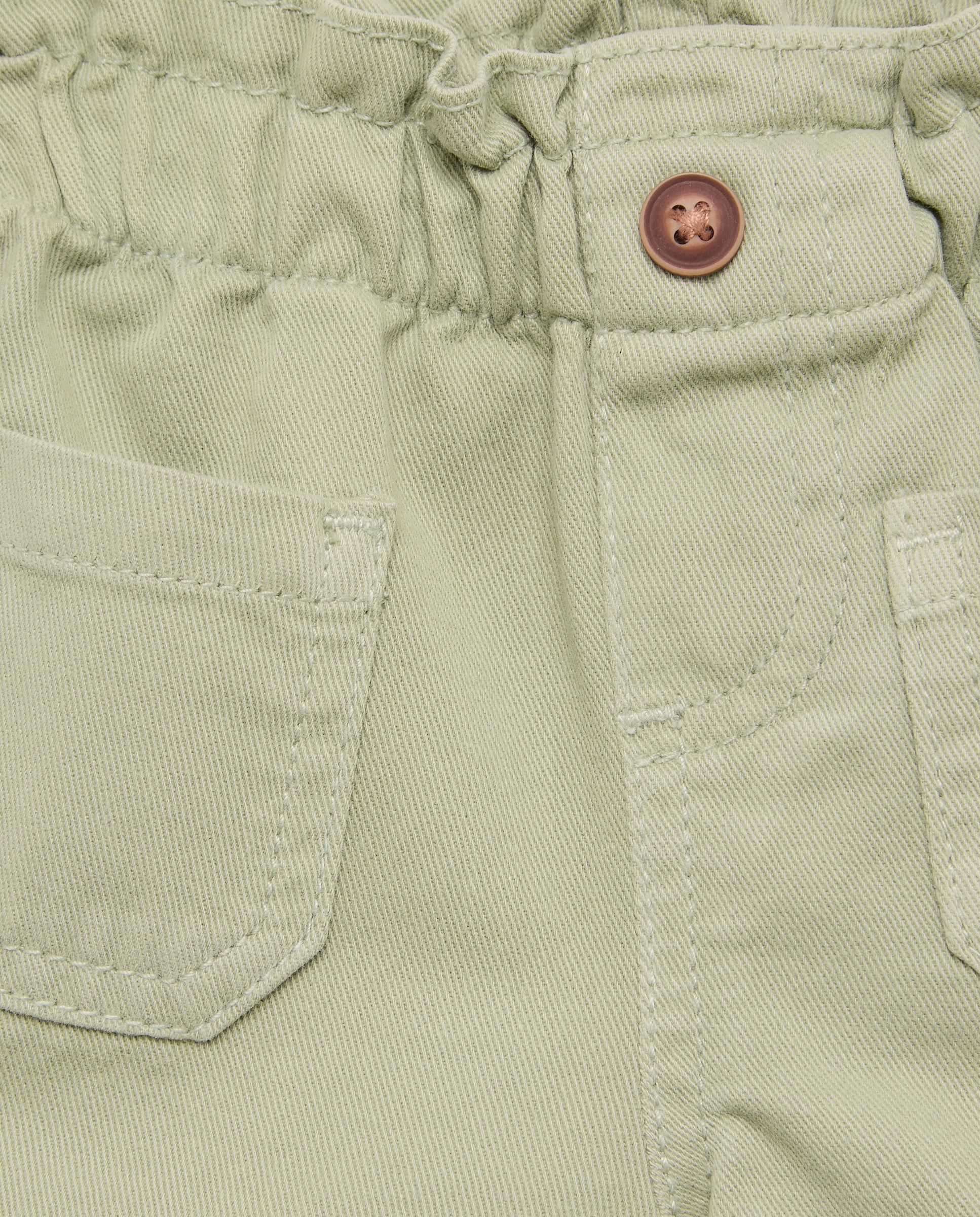 Short bebé niña paperbag con bolsillos 520 Kaki-3