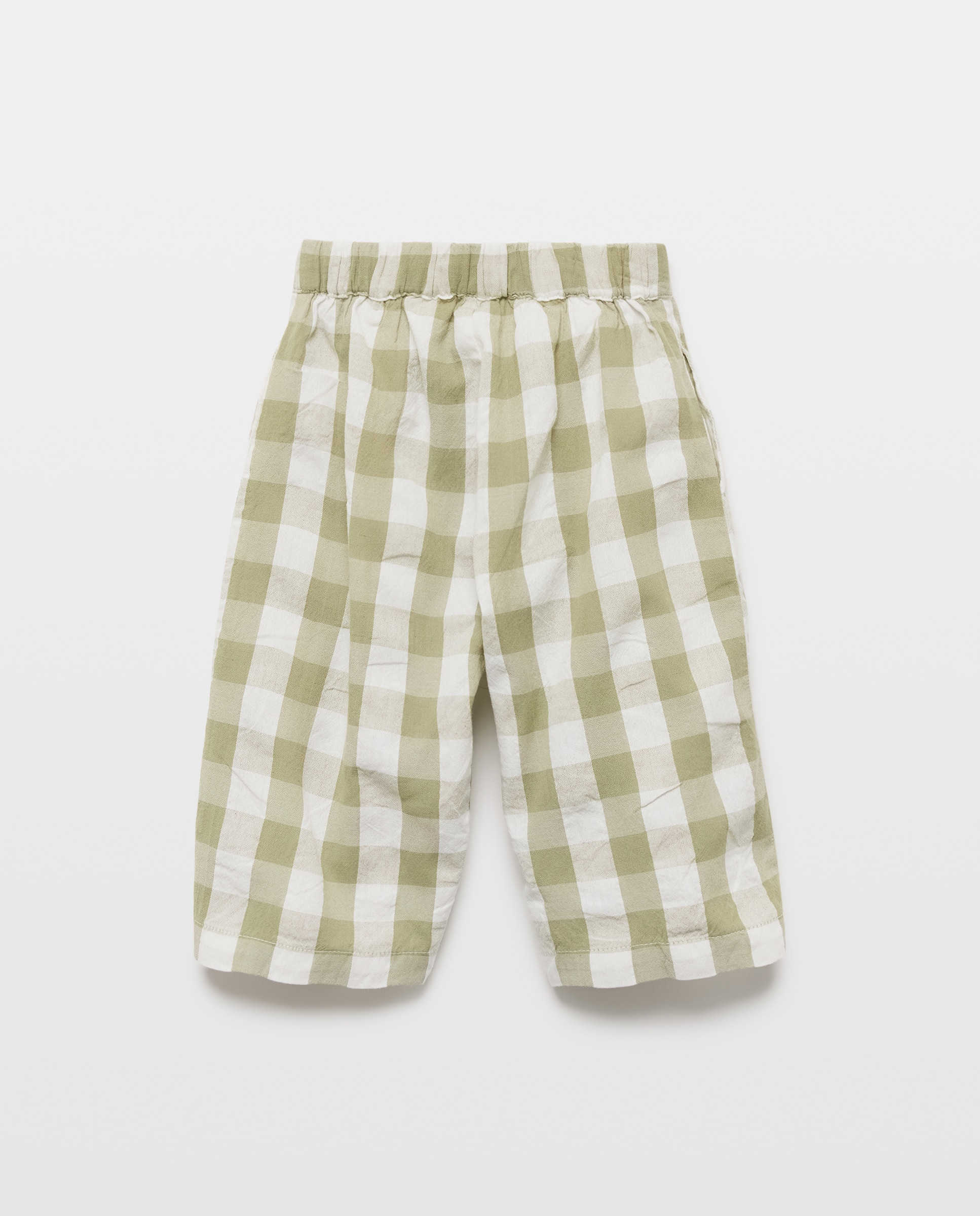 Pantalón bebé niña cuadros vichy 520 Kaki-2