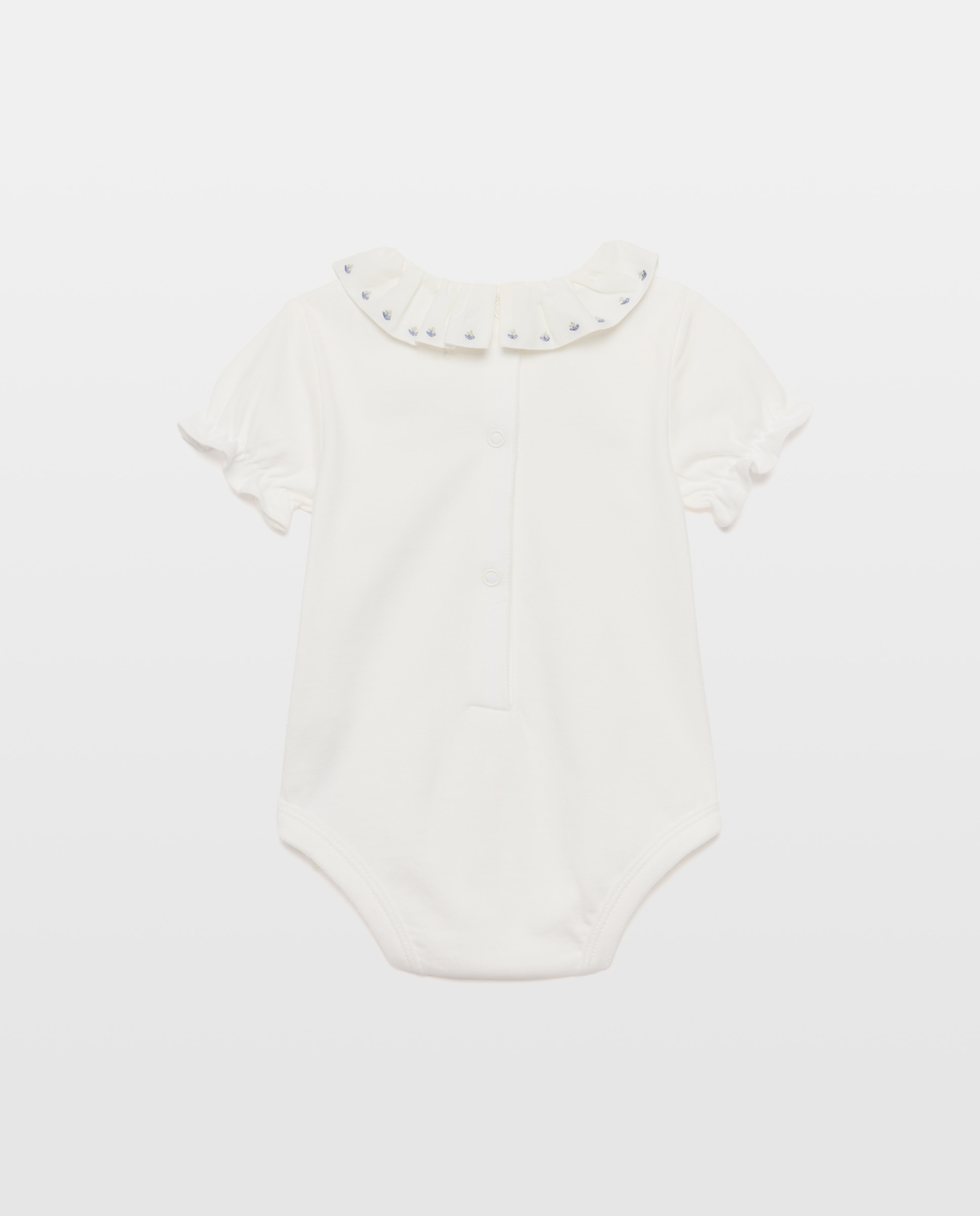 Body de recién nacido cuello puntilla Blanco roto-2