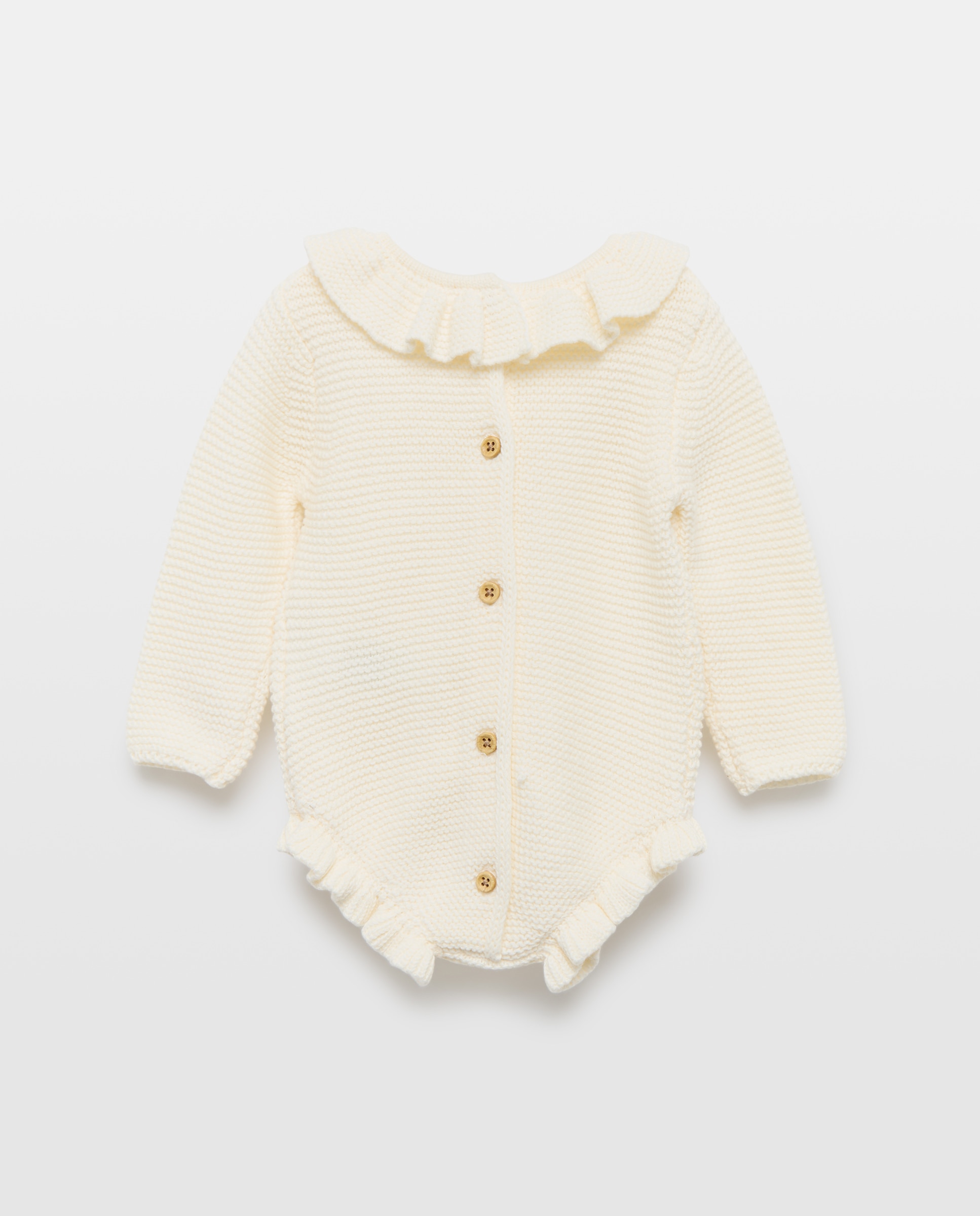 Pelele de recién nacido ml tricot volante 130 Marfil-2