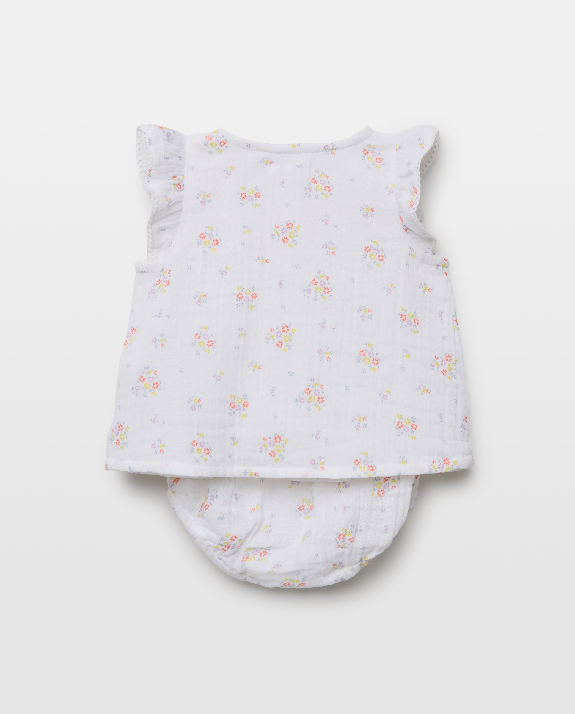 Conjunto de recién nacido flores Blanco roto-2