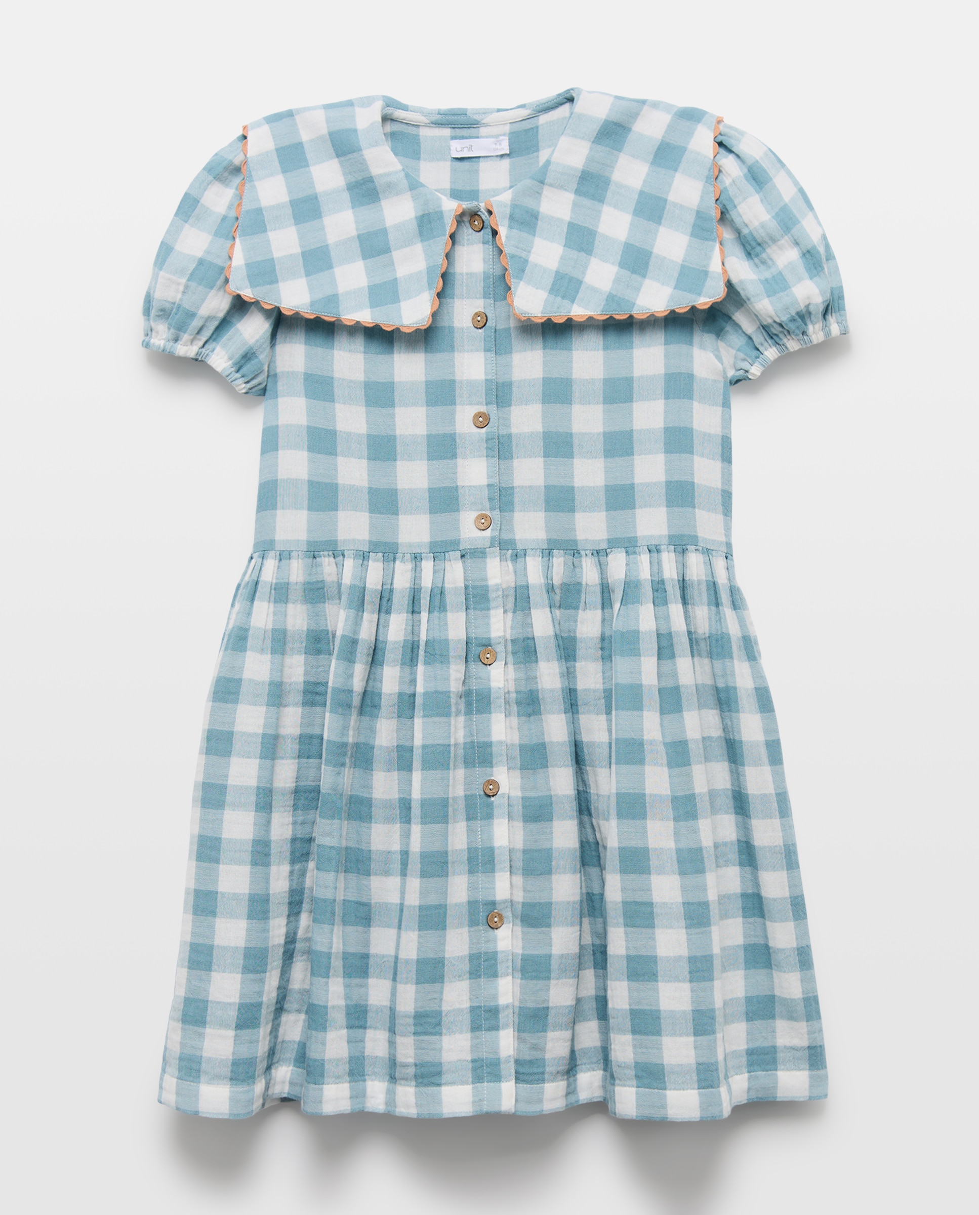 Imagen 0 de Vestido niña de gasa de cuadros vichy