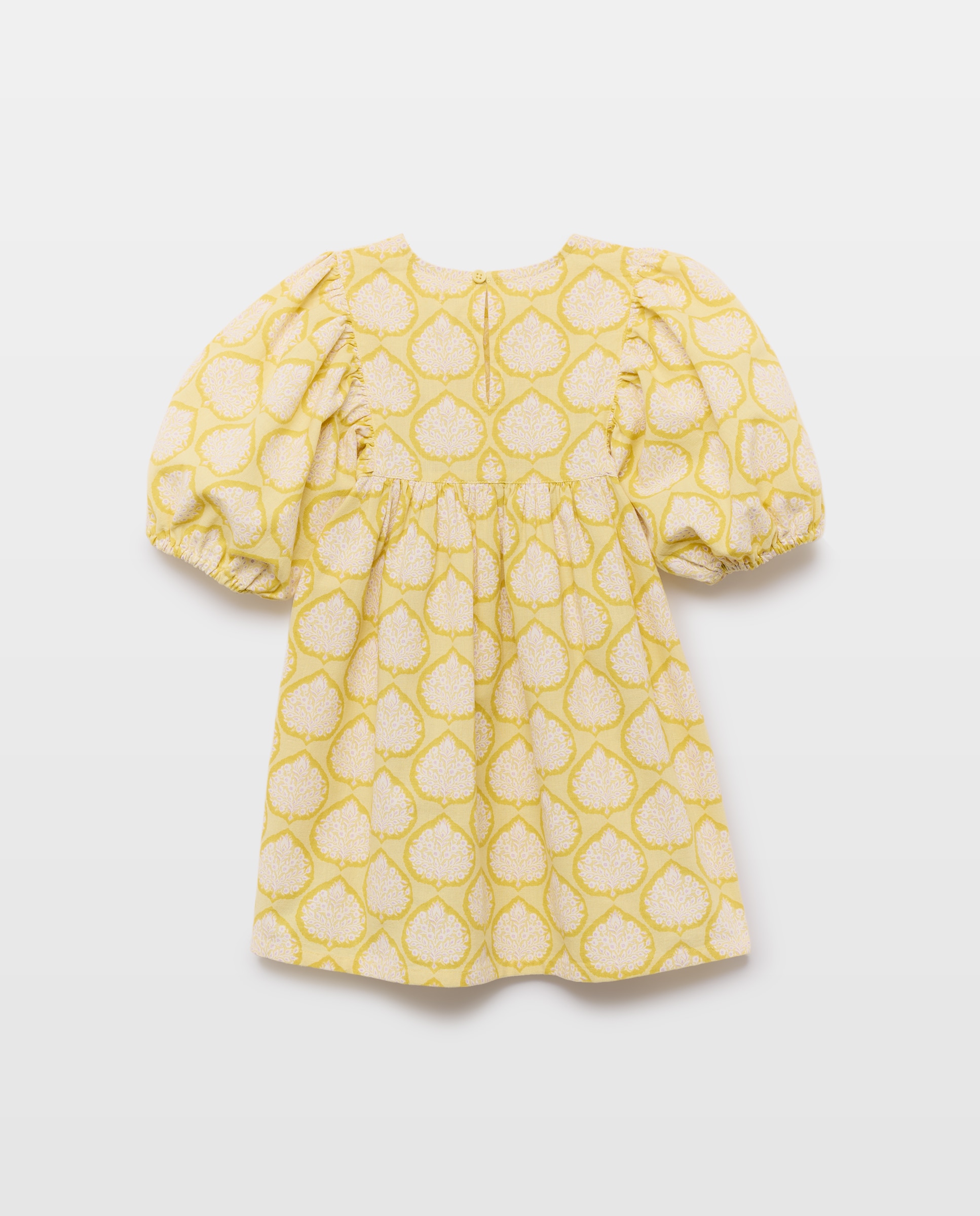 Vestido niña de lino estampado Pistacho-2