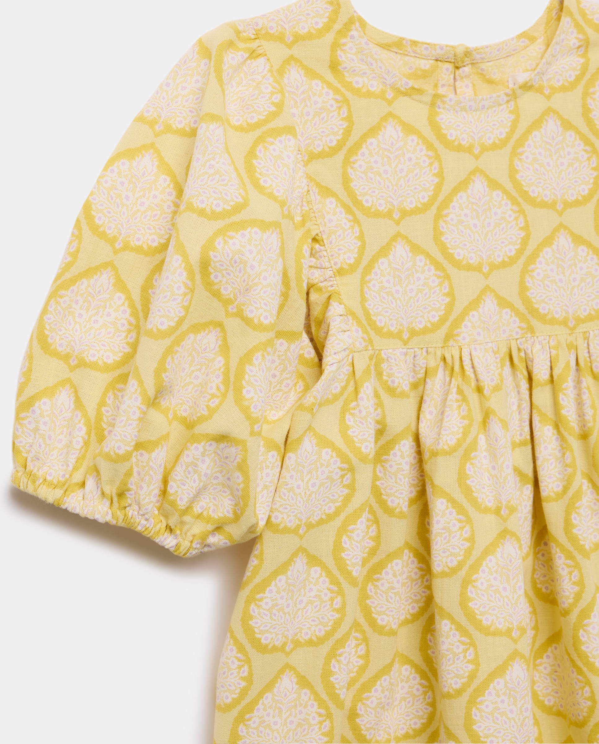 Vestido niña de lino estampado Pistacho-3
