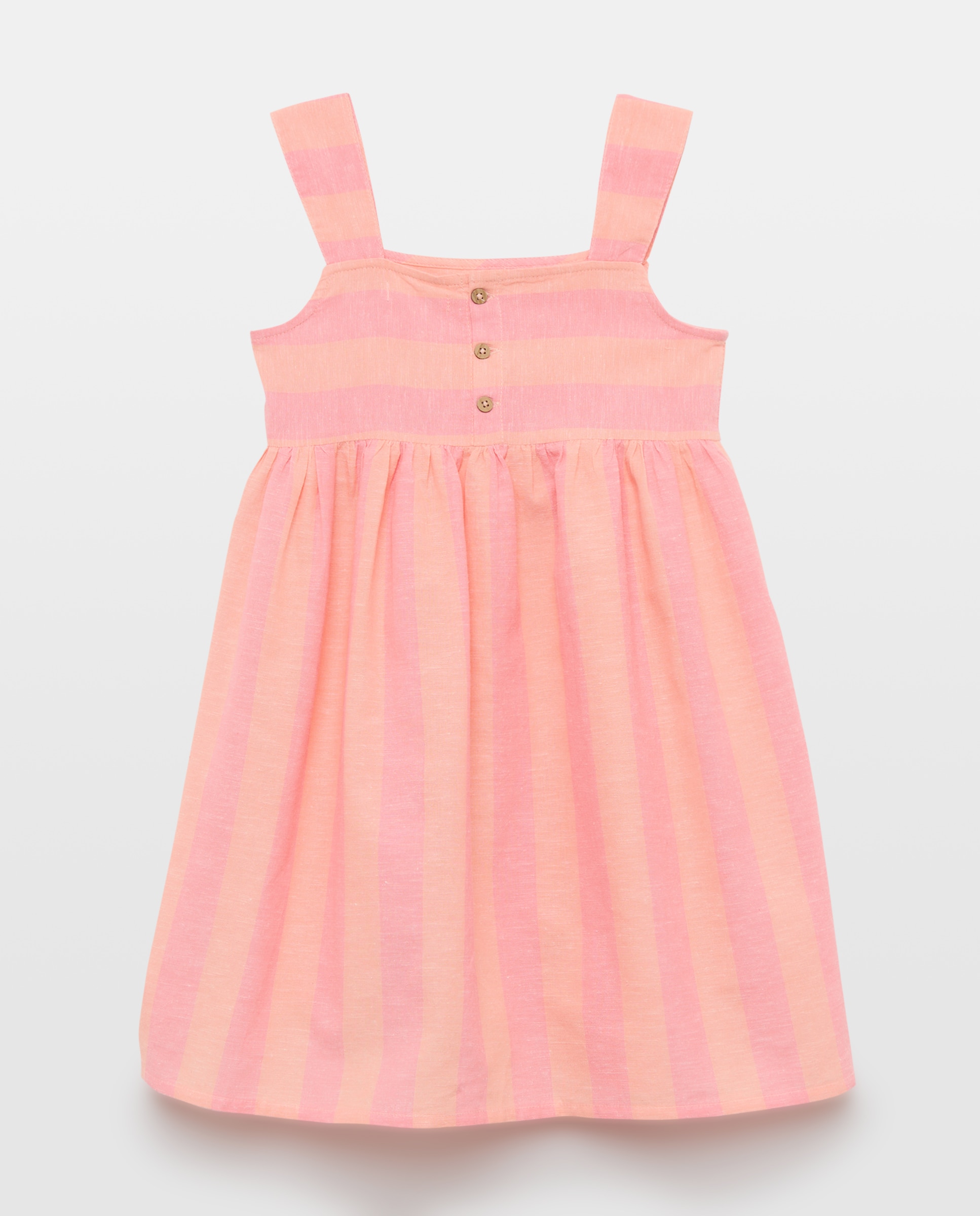 Vestido niña de rayas 240 Fucsia-2