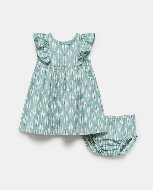 Imagen 0 de Vestido bebé niña  de rayas de lino