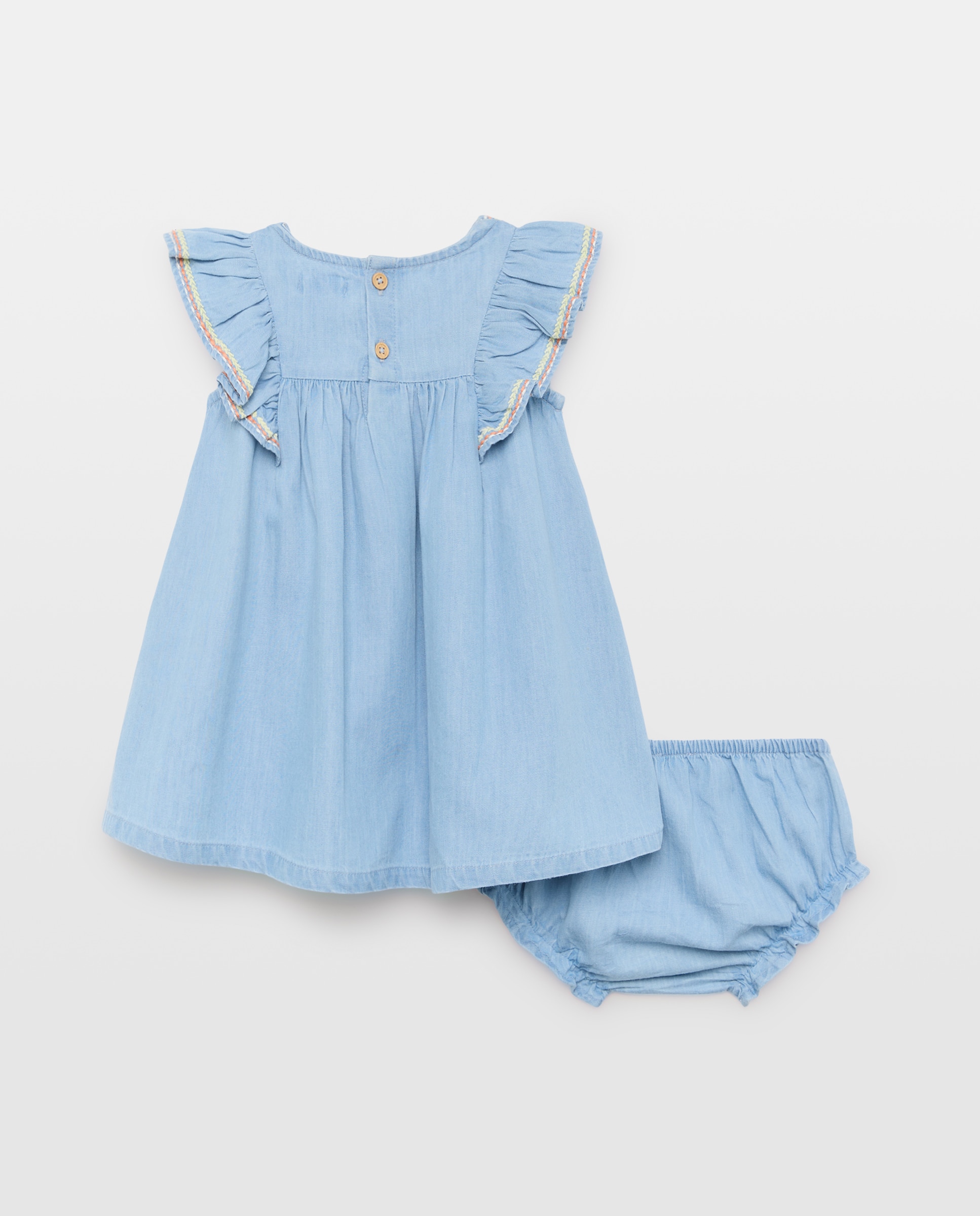Vestido bebé niña light denim 490 Petróleo-2