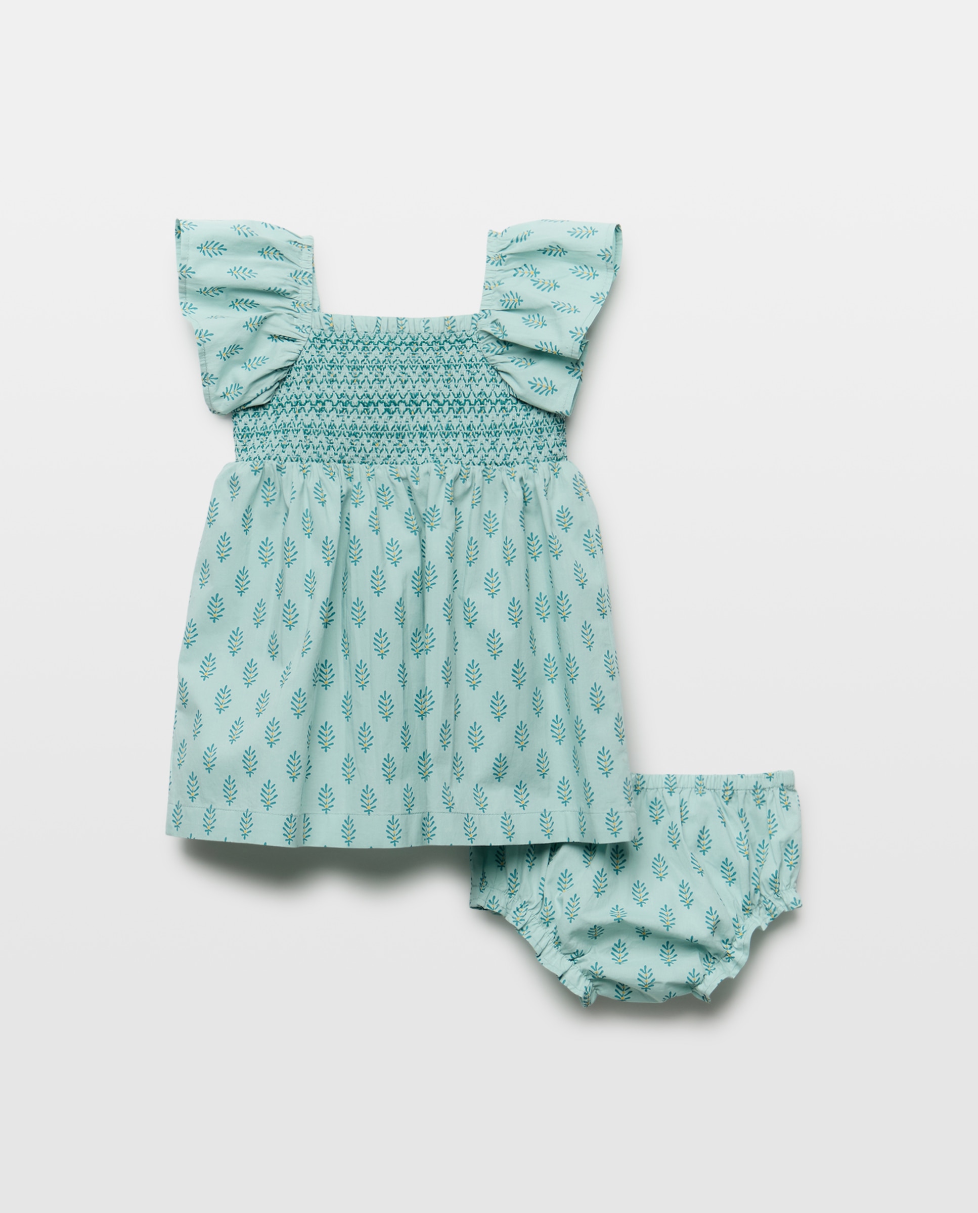 Vestido bebé niña lino estampado Jabón-2