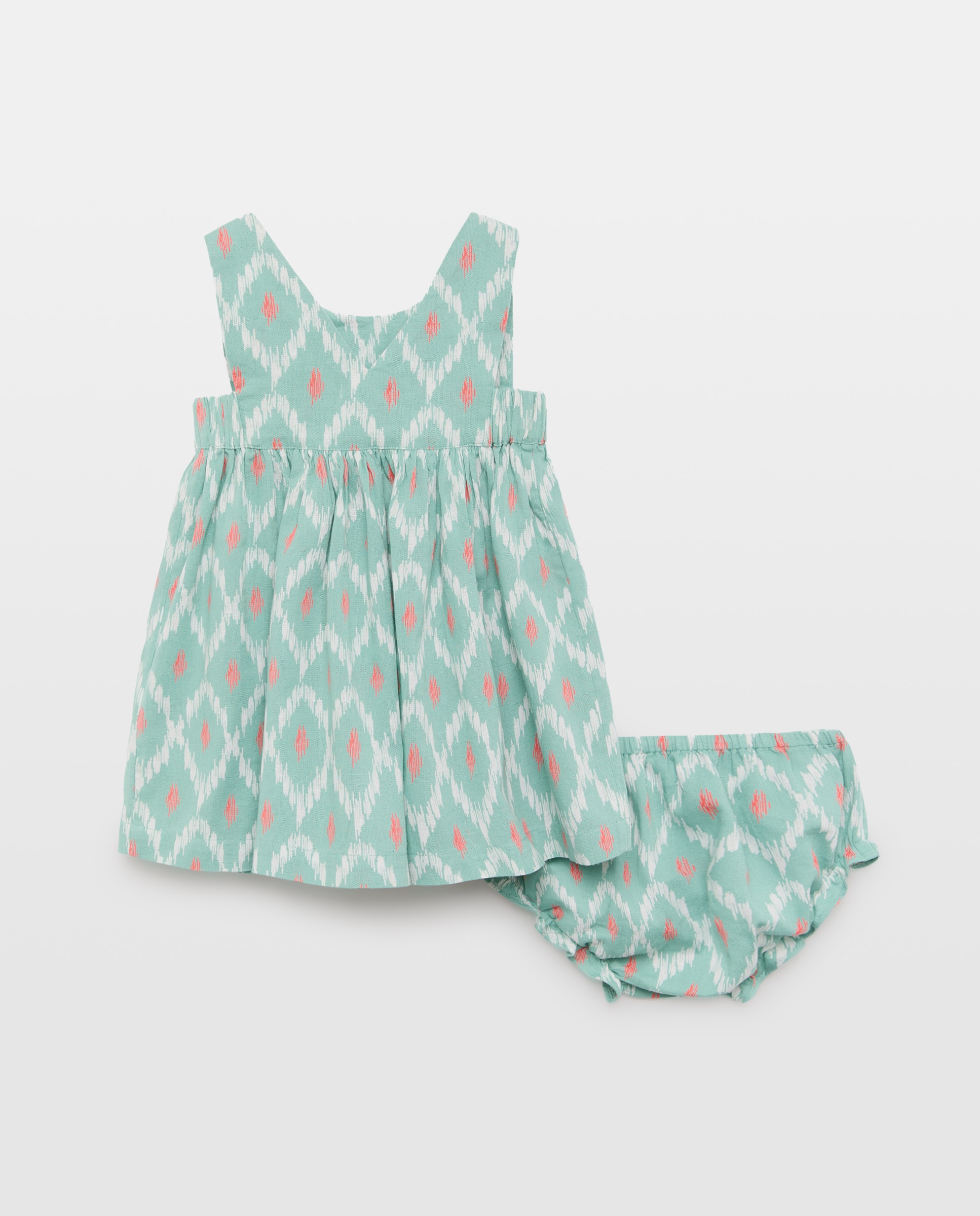 Vestido bebé niña estampado Verde-2