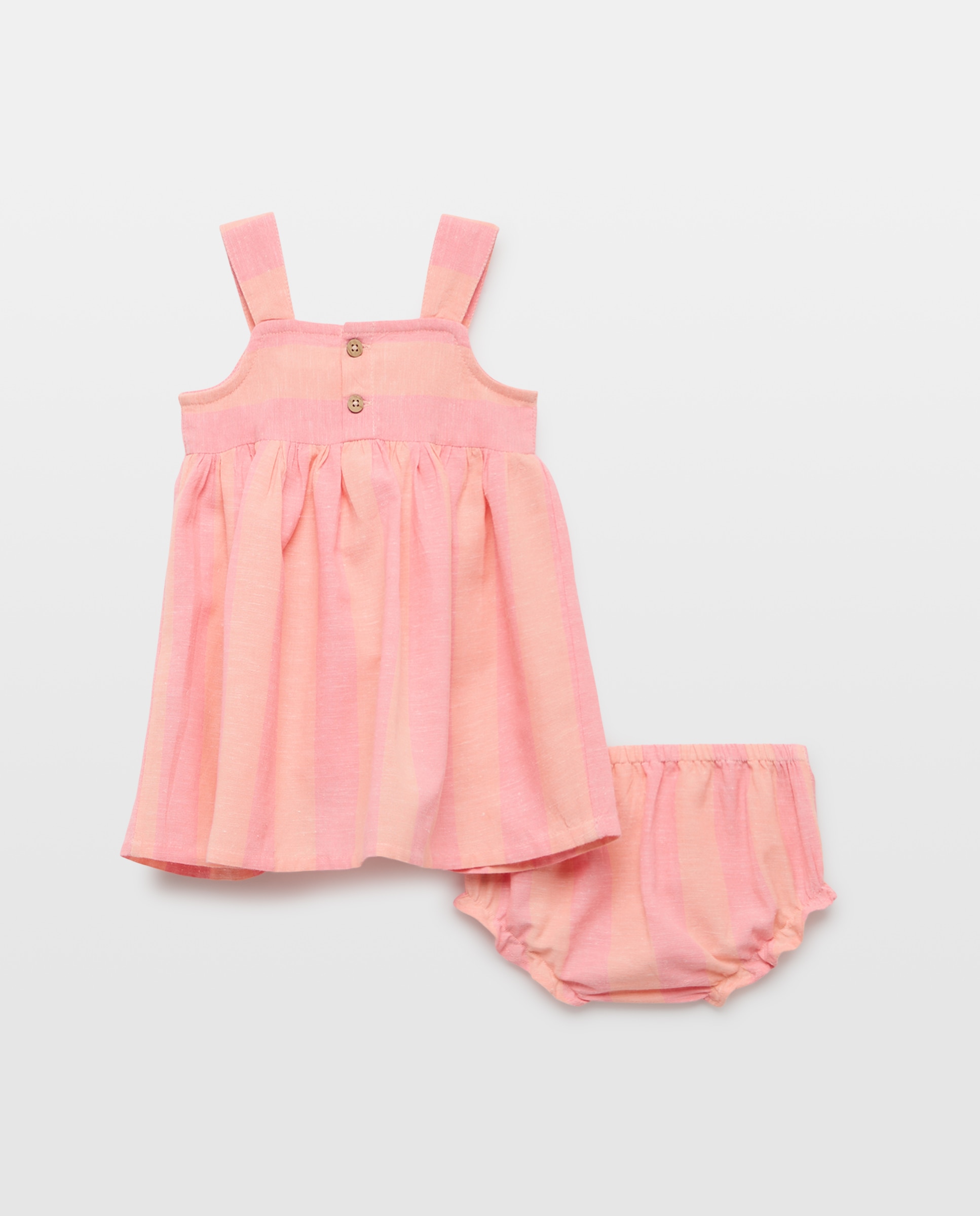 Vestido bebé de rayas 240 Fucsia-2