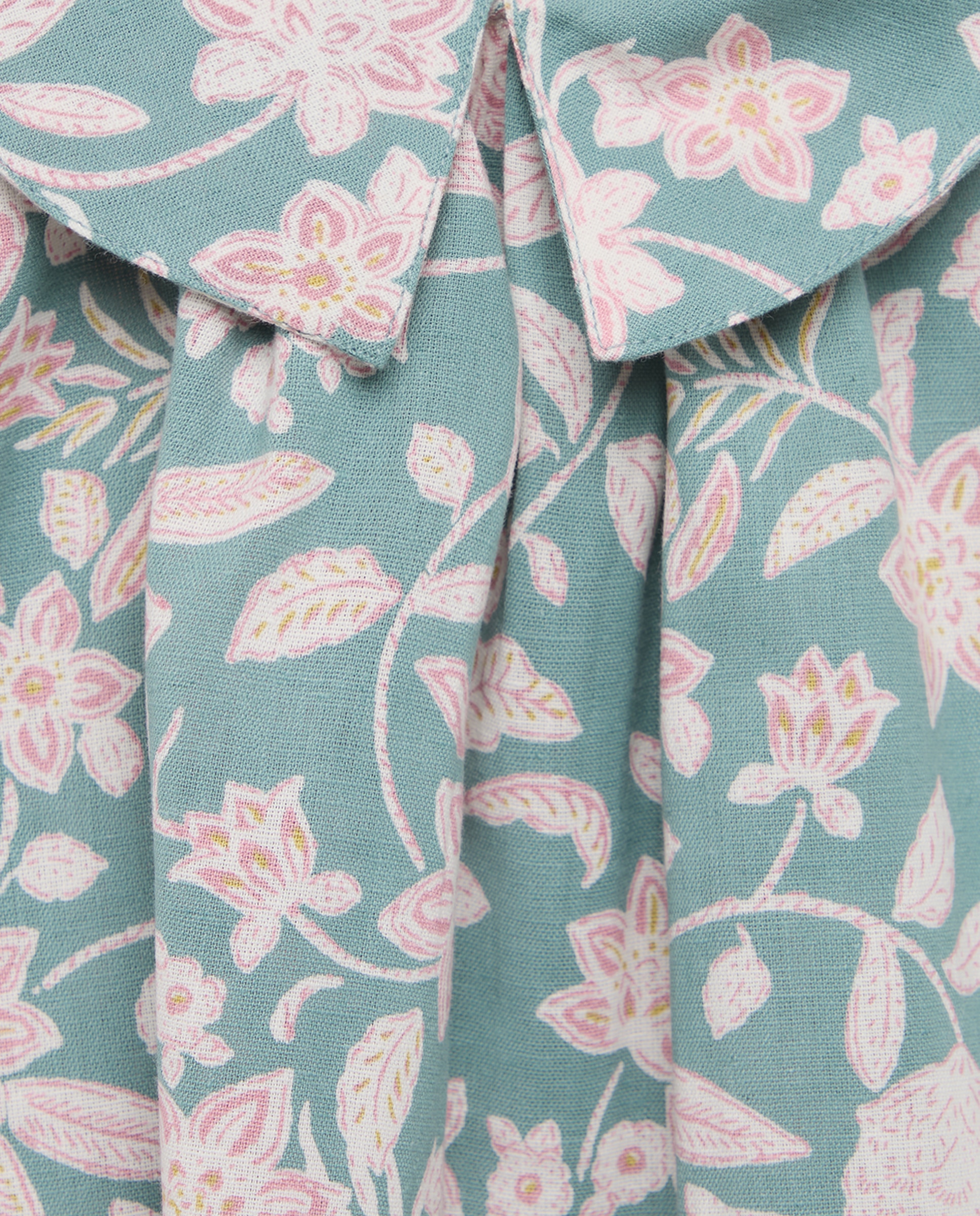 Vestido bebé niña con solapa estampado Verde Pato-3