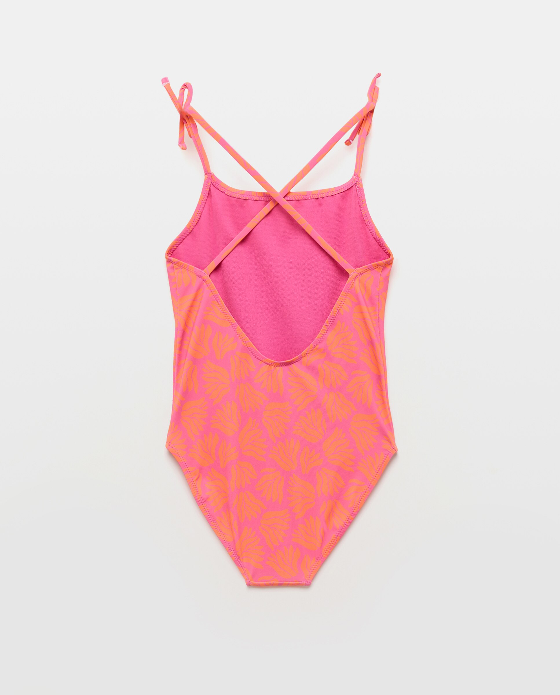 Bañador niña lazos flor 240 Fucsia-2