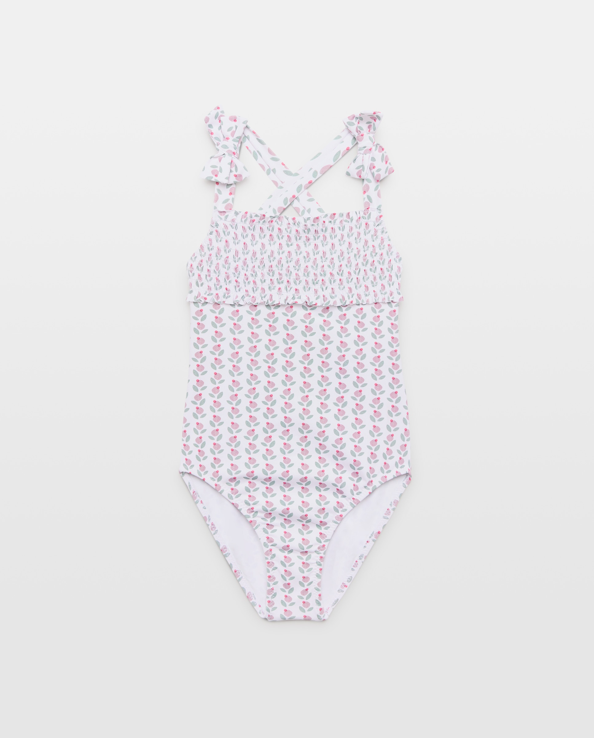 Imagen 0 de Bañador niña smock y lazos arándanos