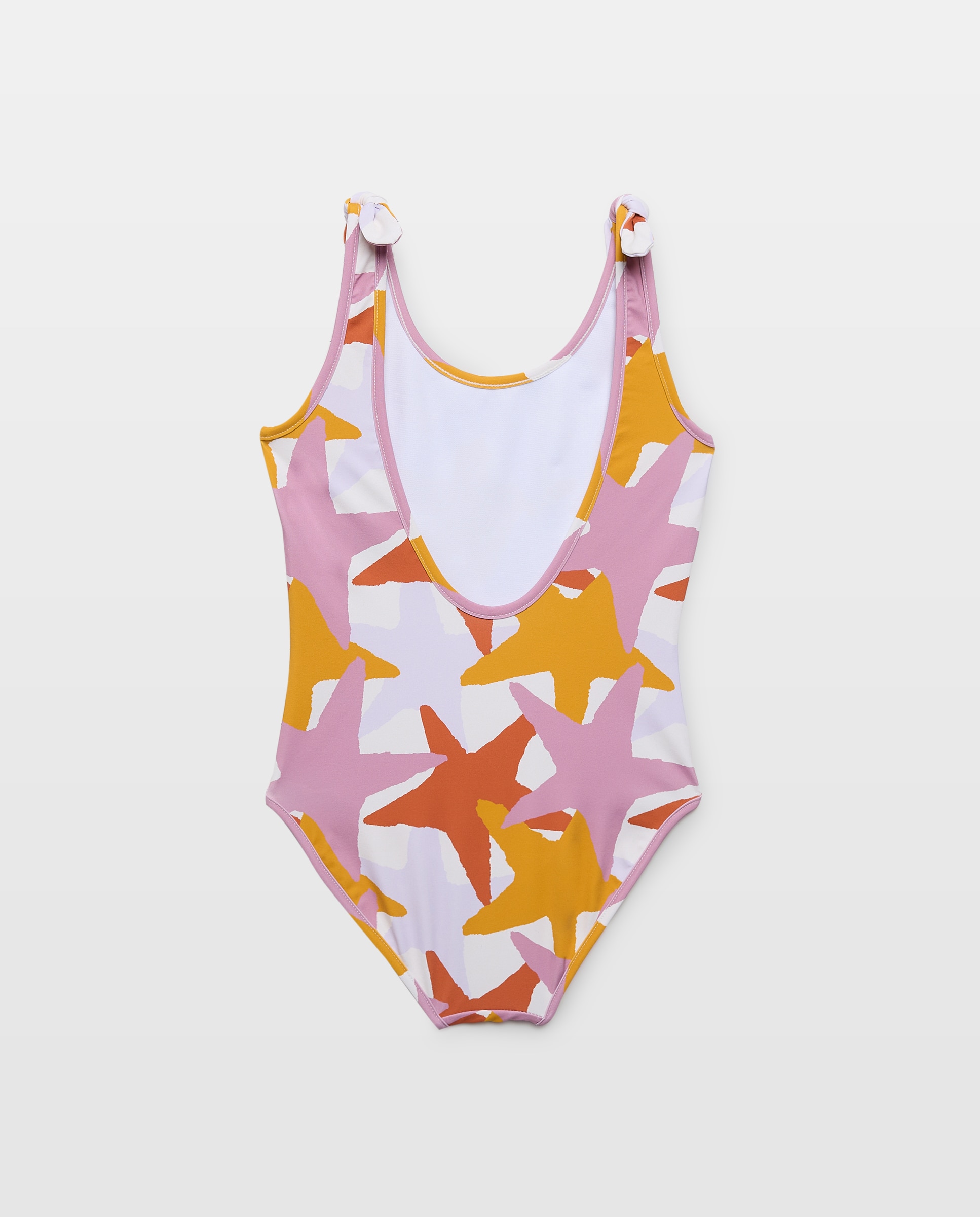 Bañador niña sencillo estrella 660 Naranja-2