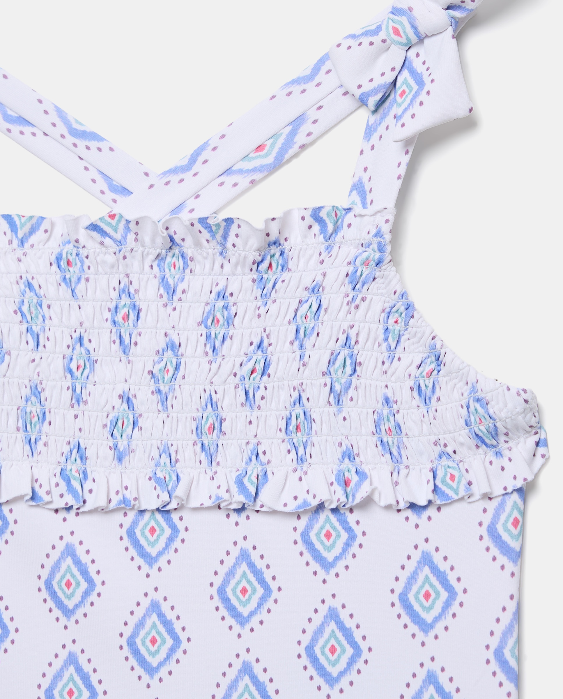 Bañador niña smock azteca Blanco roto-3