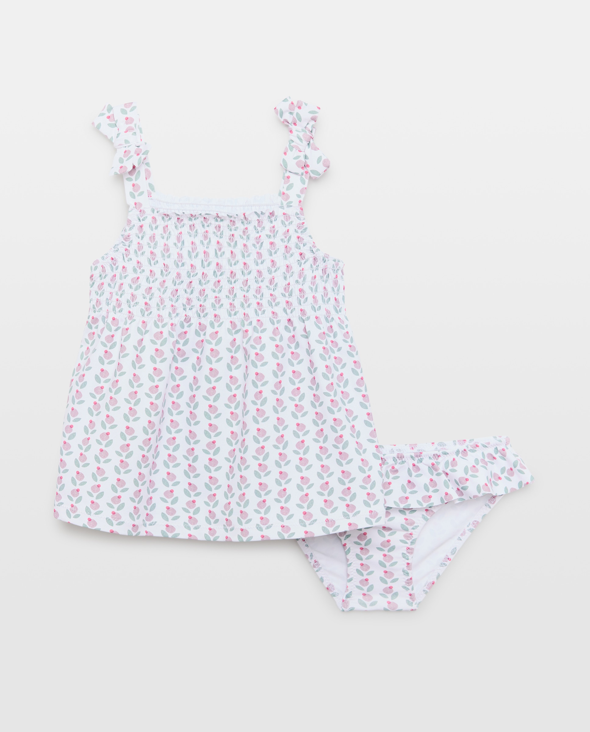 Imagen 0 de Conjunto baño smock y lazos arándanos