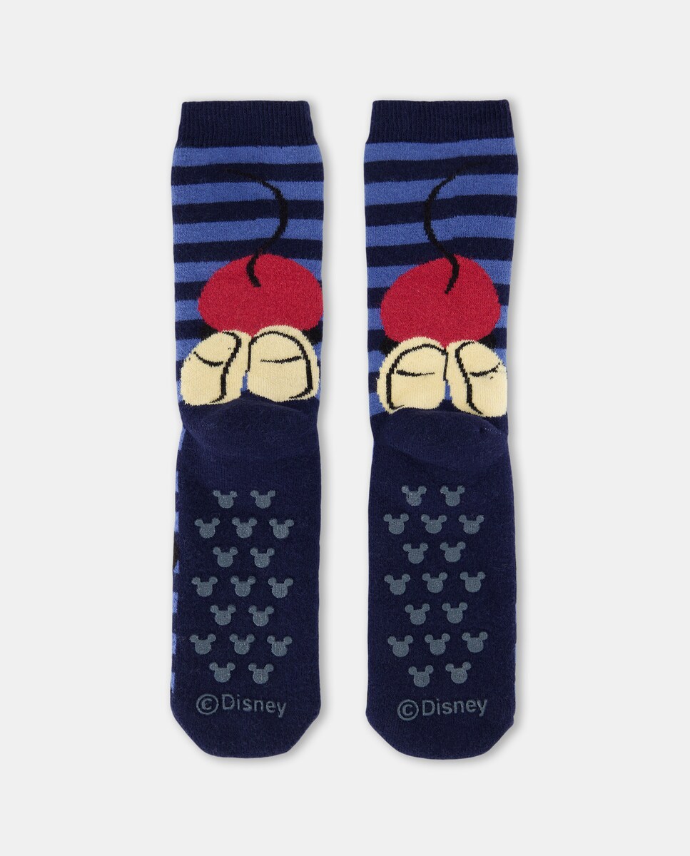Meias Antiderrapantes com Fantasia Mickey Azul-2