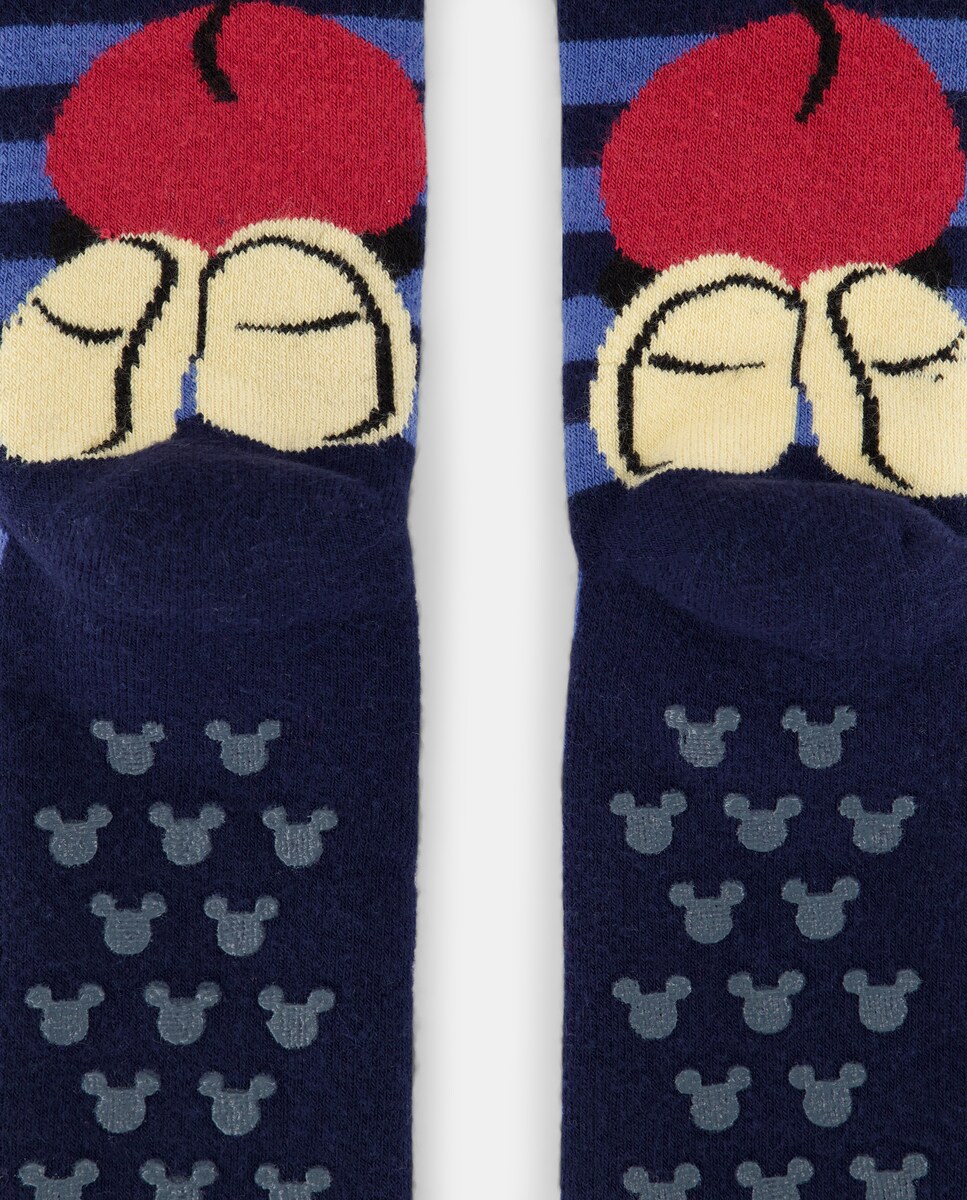 Meias Antiderrapantes com Fantasia Mickey Azul-3