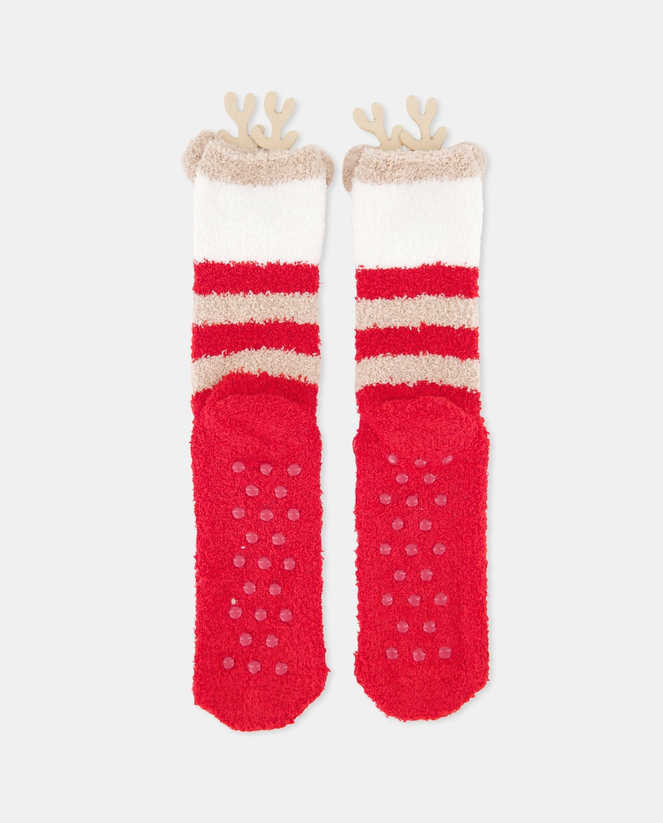 Meias Antiderrapantes Vermelho-2